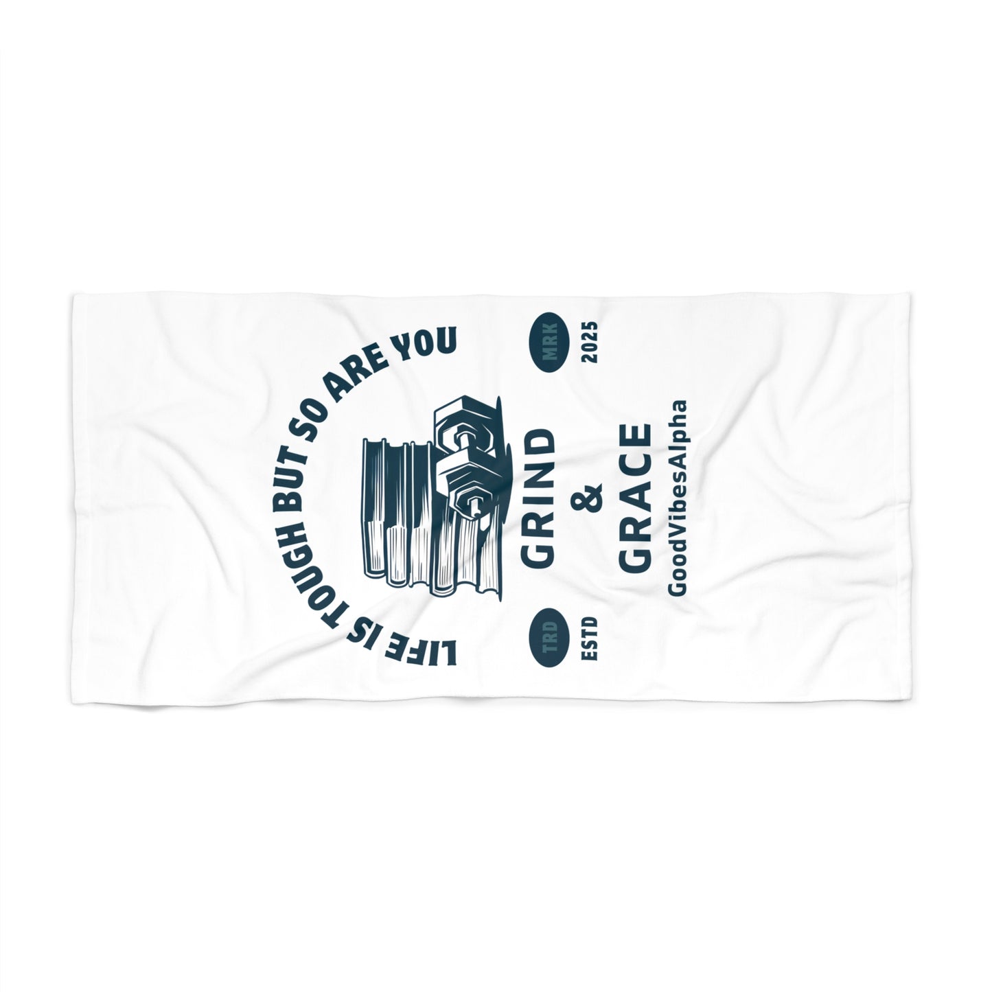 Grind & Grace Beach Towel – Soft, Quick-Dry & Absorbent for Pool, Beach & Travel