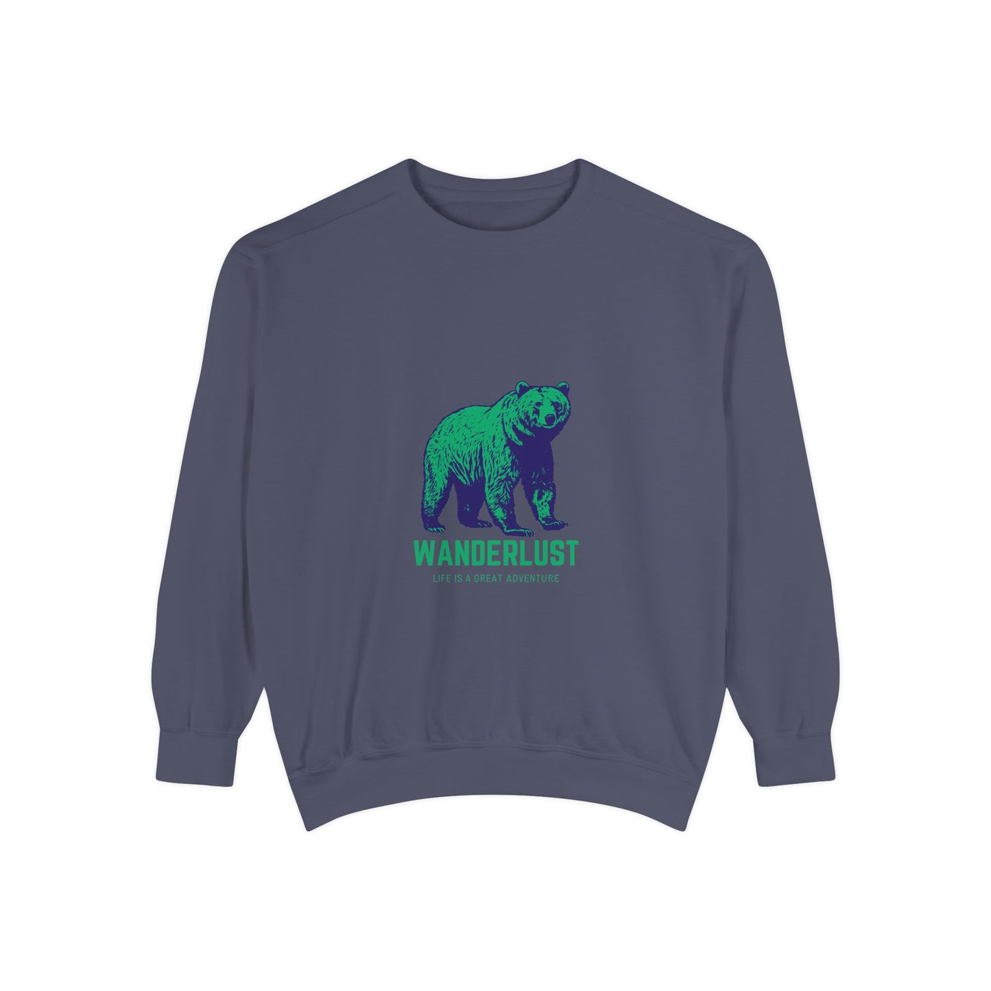 Wanderlust (Green) Unisex Heavyweight Sweatshirt , Soft, Warm & Durable for Everyday Comfort