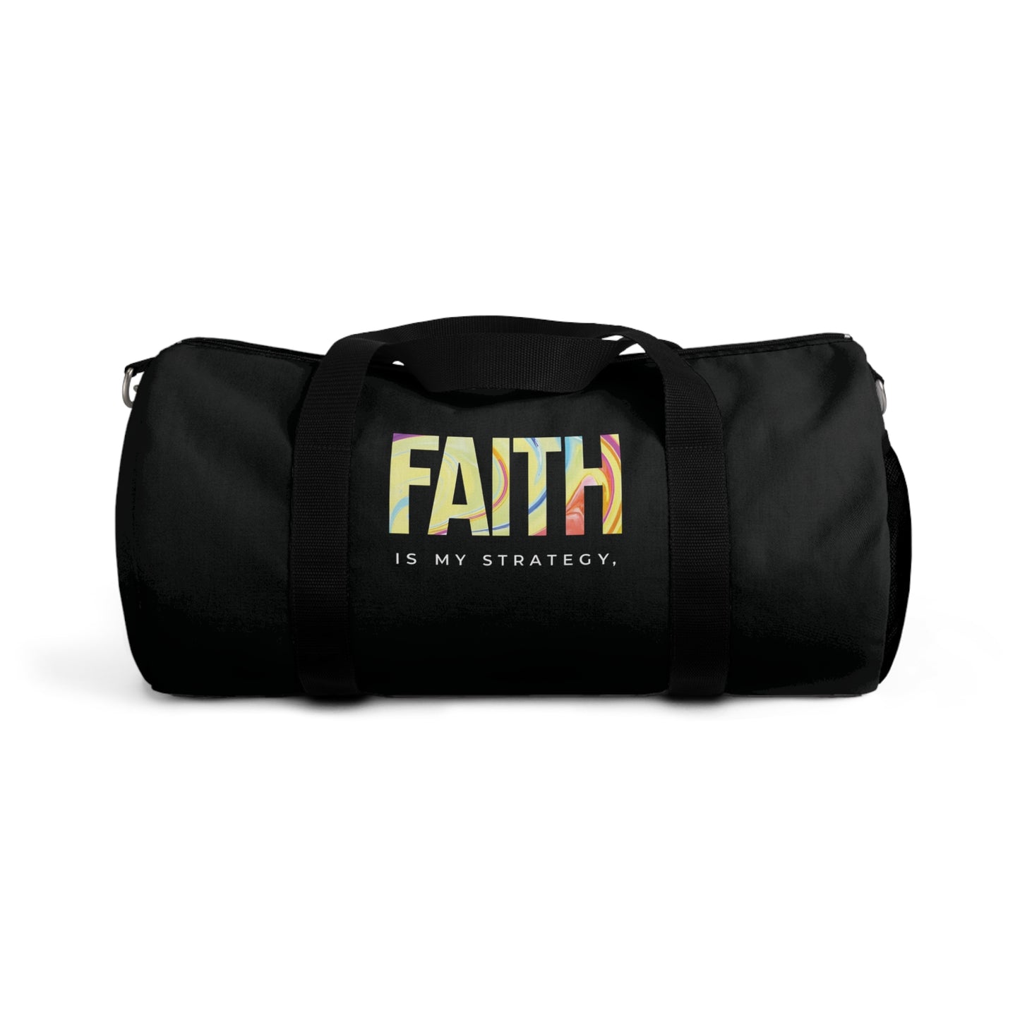 Faith Is My Strategy Duffel Bag – Spacious Gym & Travel Bag for Men & Women
