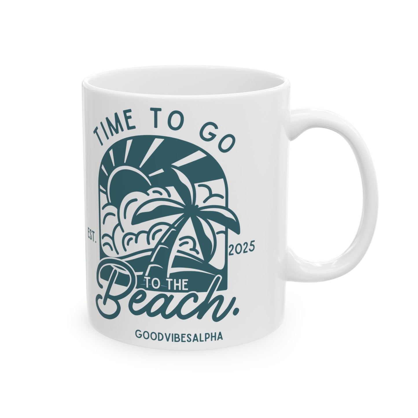 Ceramic Coffee Mug, Time To Go To The Beach (TOW) | Gift for Coffee Lovers, Office Decor,