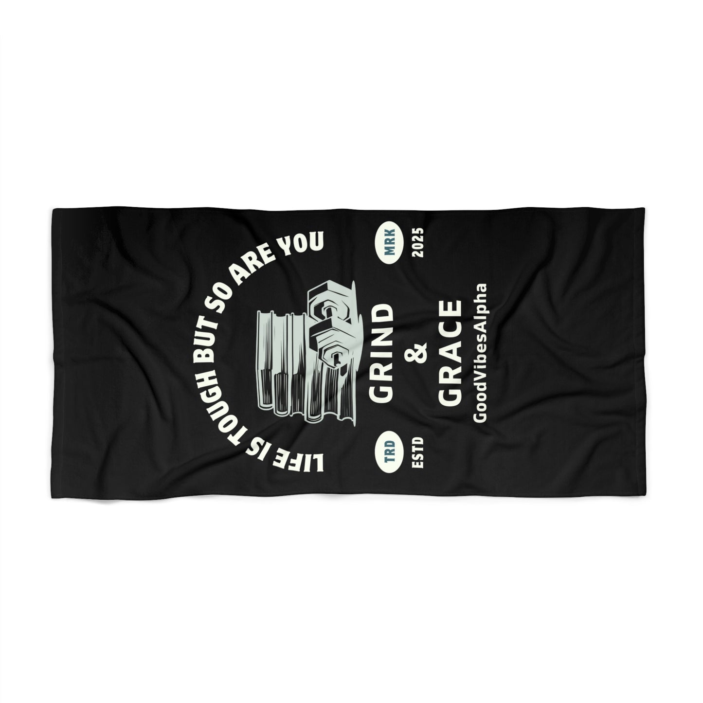 Grind & Grace Beach Towel – Soft, Quick-Dry & Absorbent for Pool, Beach & Travel