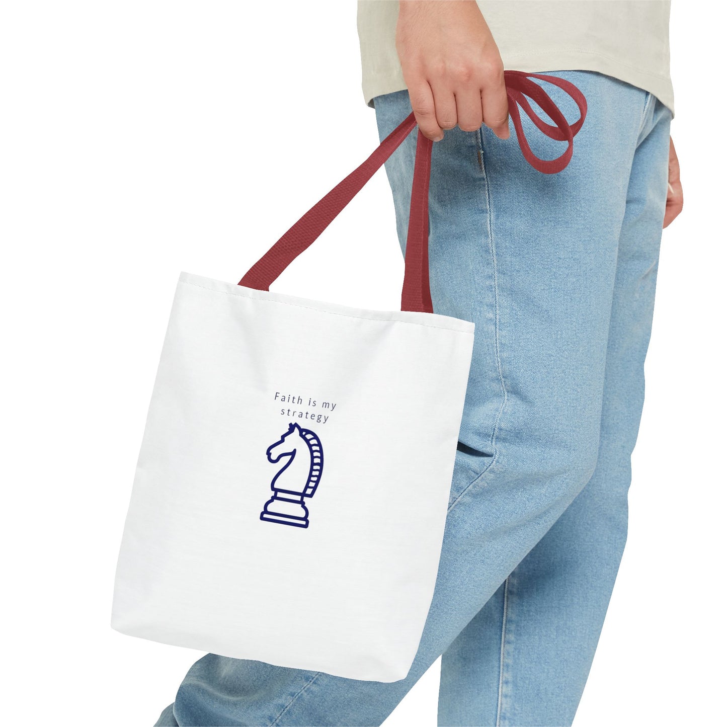 Faith Is My Strategy Tote Bag β Durable Canvas Bag with Inspirational Design for Everyday Use