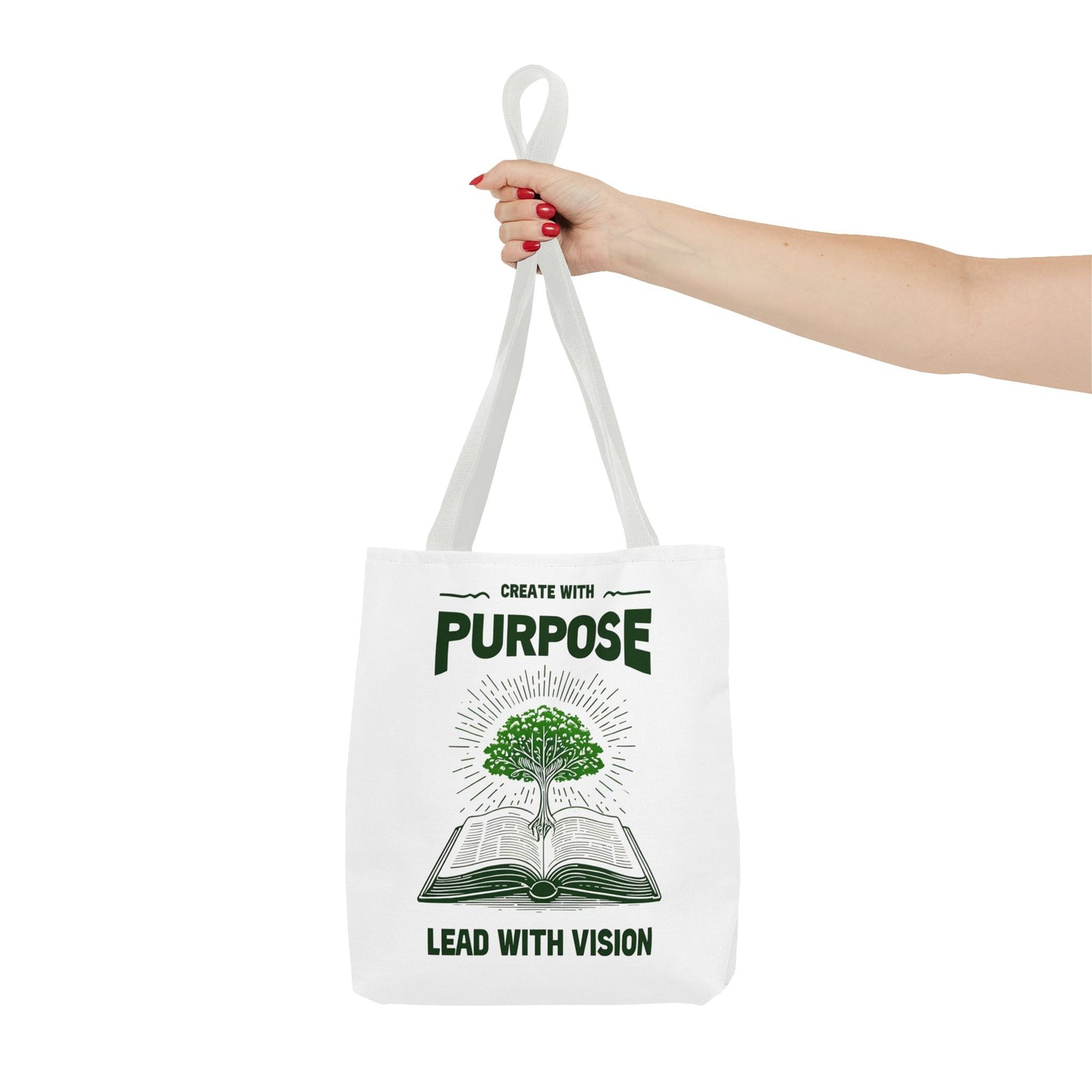 Create With Purpose Tote Bag β Durable Canvas Bag with Inspirational Tree and Vision Design for Everyday Use