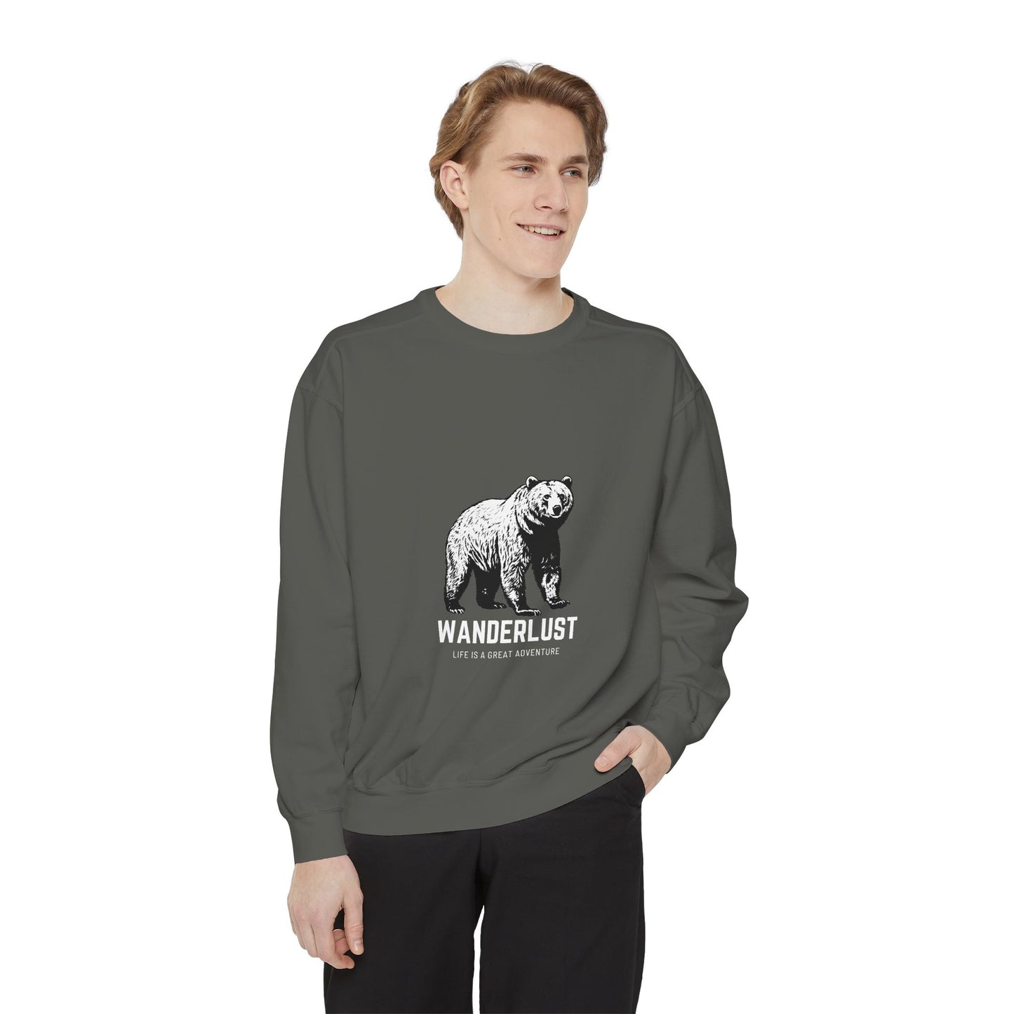 Wanderlust (White) Unisex Heavyweight Sweatshirt , Soft, Warm & Durable for Everyday Comfort