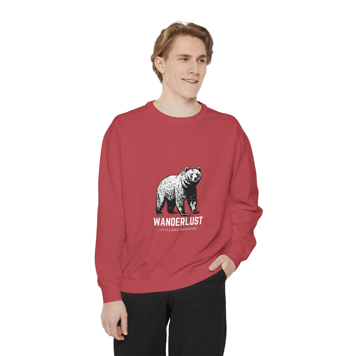 Wanderlust (White) Unisex Heavyweight Sweatshirt , Soft, Warm & Durable for Everyday Comfort