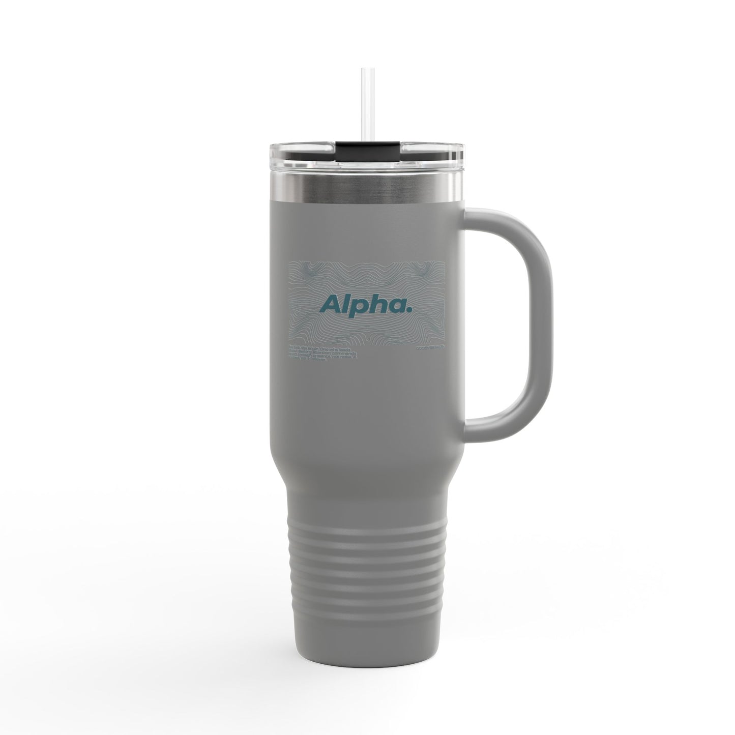 Alpha Waves (Teal) Insulated Travel Mug 40oz | Coffee Tumbler, Tea Cup, Gift for Him Her, Road Trip Mug, Personalized