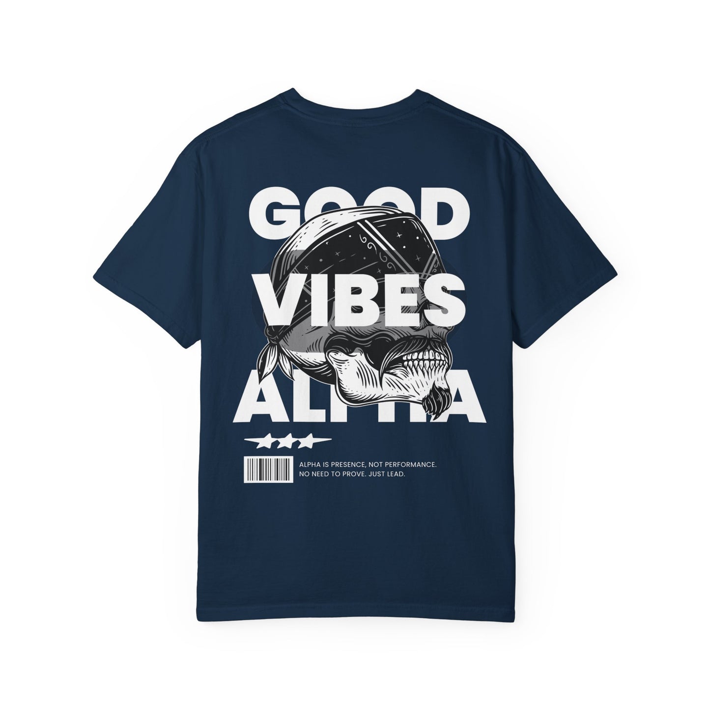 GVA Alpha Presence Unisex T-Shirt – Soft Garment-Dyed Cotton Tee for Festivals, Chill Days, Gifts, and Summer Vibes