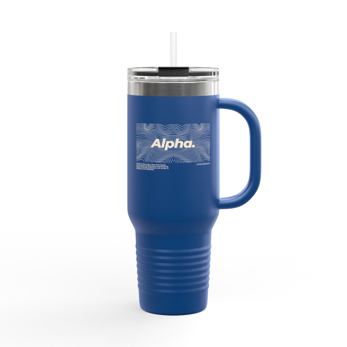 Alpha Waves Insulated Travel Mug 40oz | Coffee Tumbler, Tea Cup, Gift for Him Her, Road Trip Mug, Personalized