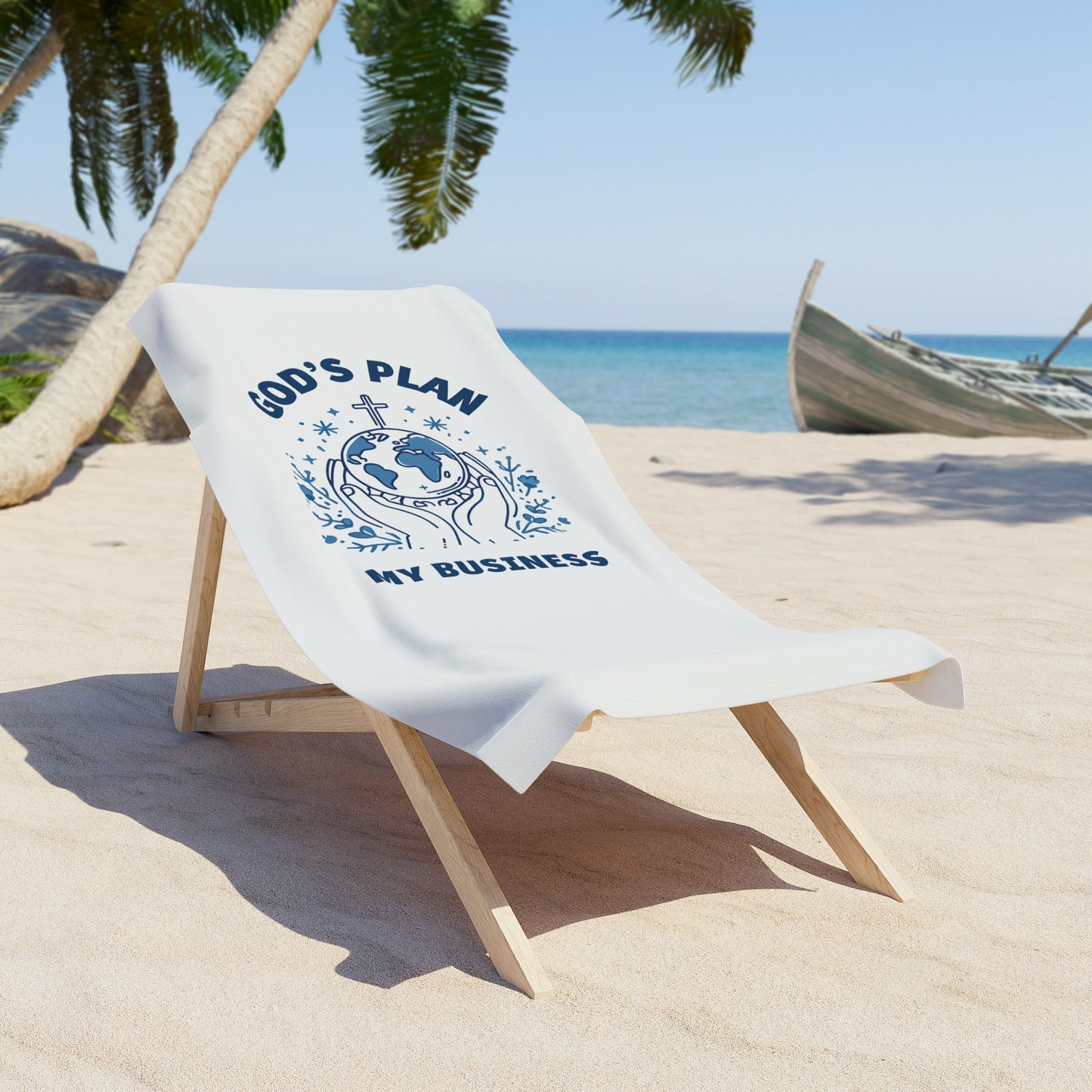 God's Plan My Business Beach Towel – Soft & Absorbent Oversized Towel for Pool & Travel