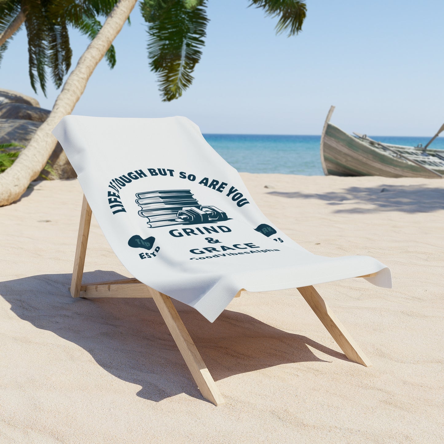 Grind & Grace Beach Towel – Soft, Quick-Dry & Absorbent for Pool, Beach & Travel