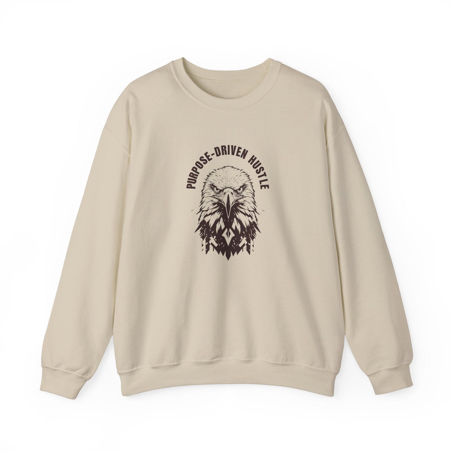 Purpose-Driven Hustle Crewneck Sweatshirt – 50/50 Cotton-Poly Blend, Ribbed Cuffs & Hem, Durable & Comfortable