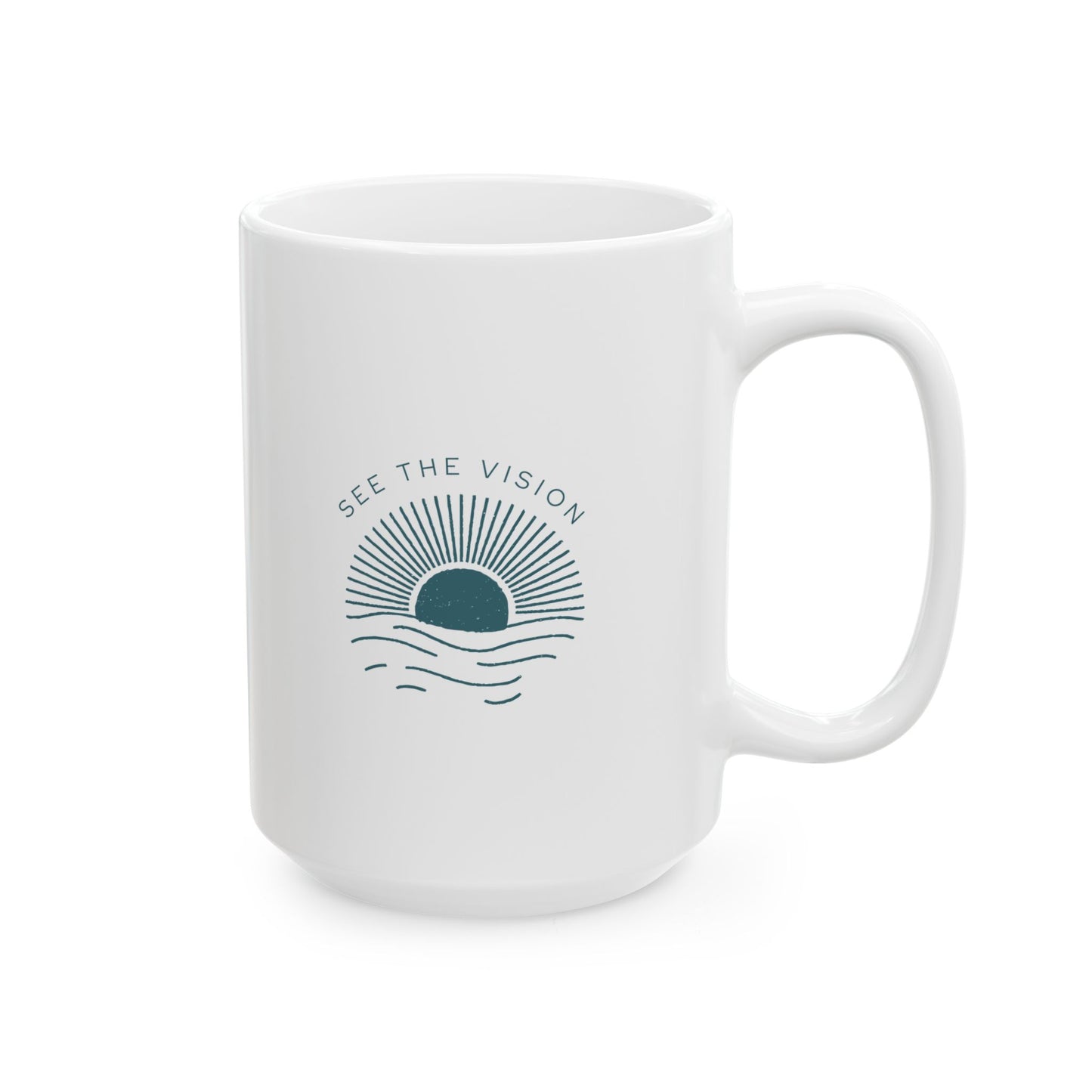 See the Vision Ceramic Mug – Glossy Finish, 11oz & 15oz, Dishwasher & Microwave Safe