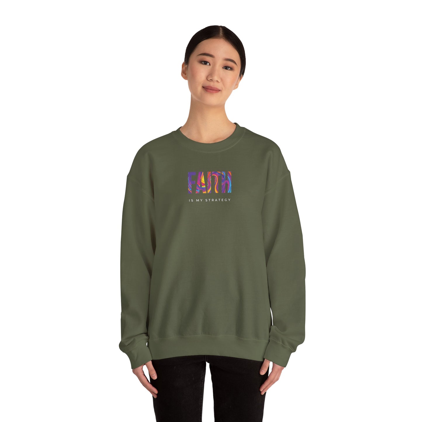 Faith Is My Strategy Crewneck – Soft Cozy Unisex Sweatshirt for Casual & Streetwear Style