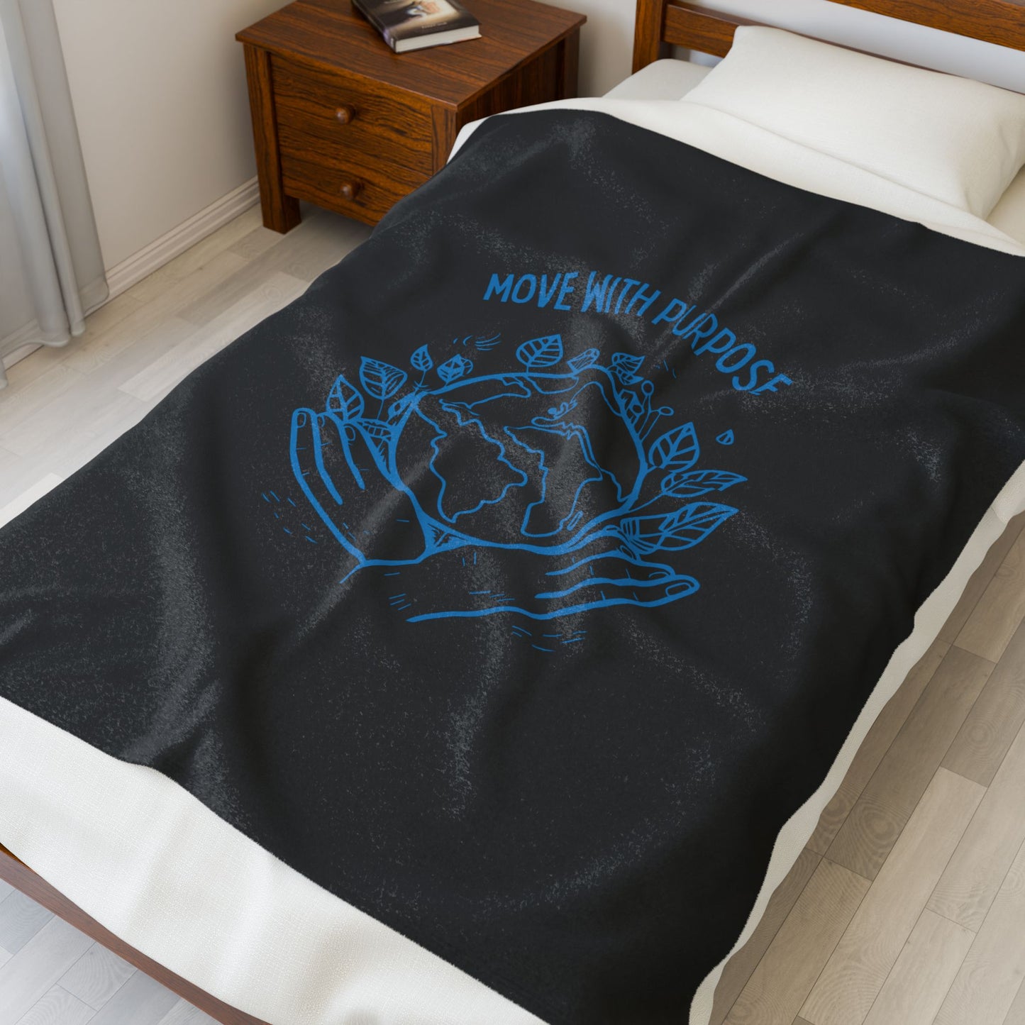 Move with Purpose Velveteen Plush Blanket – Ultra-Soft, Warm & Durable for Home & Gifts