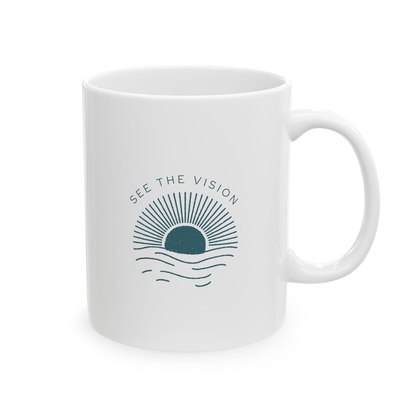 See the Vision Ceramic Mug – Glossy Finish, 11oz & 15oz, Dishwasher & Microwave Safe