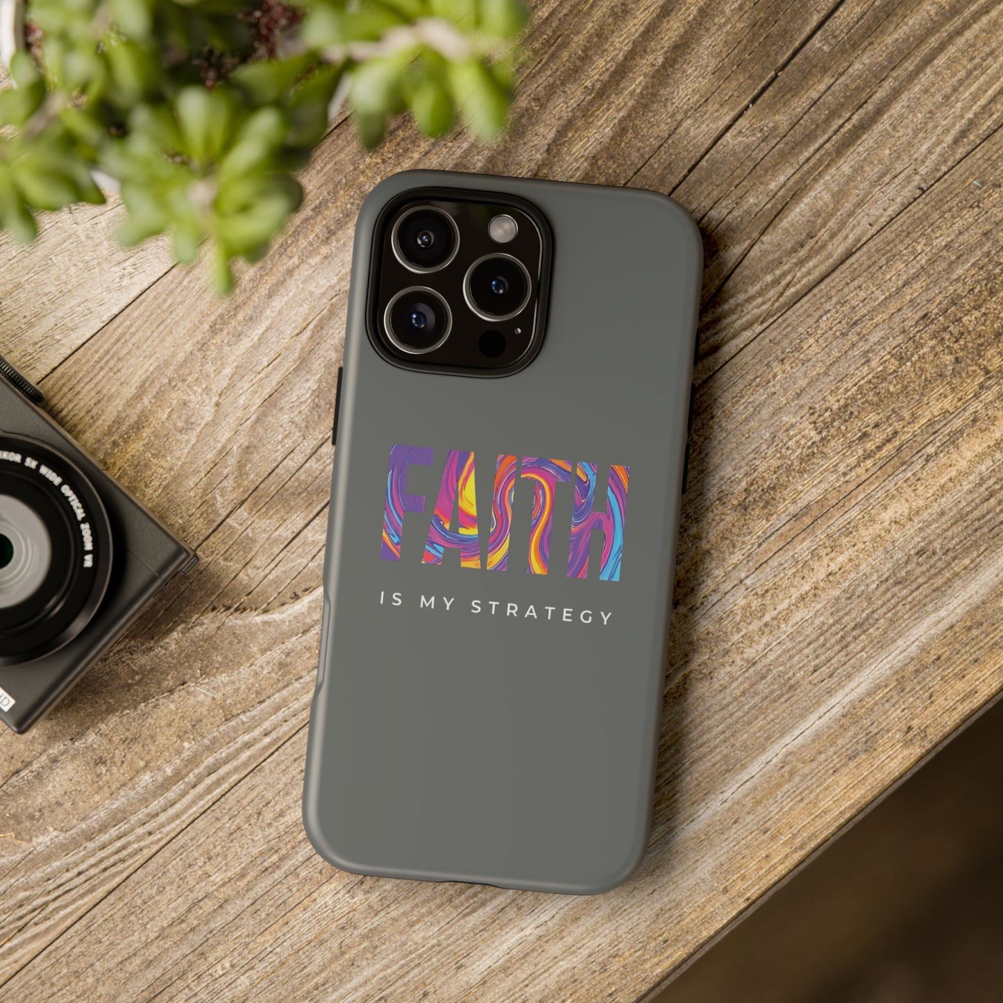 Faith Is My Strategy Phone Case - Artistic Faith-Inspired Design for iPhone 12 to iPhone 16