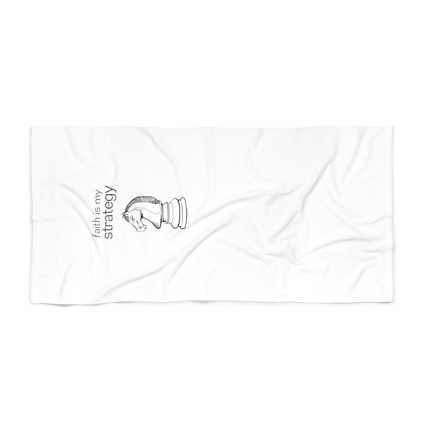 Faith is My Strategy Beach Towel – Soft & Absorbent Towel for Pool, Travel & Outdoor Use