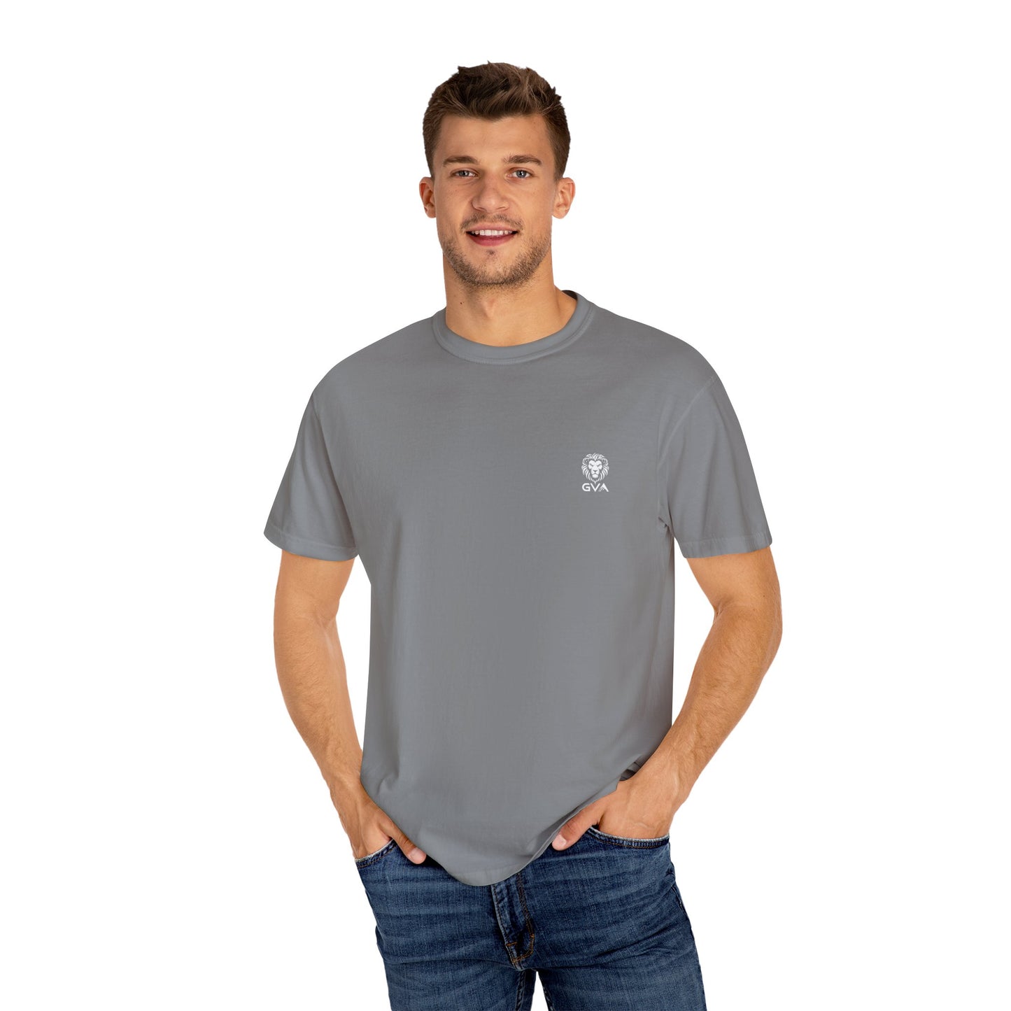 GVA Alpha Presence Unisex T-Shirt – Soft Garment-Dyed Cotton Tee for Festivals, Chill Days, Gifts, and Summer Vibes