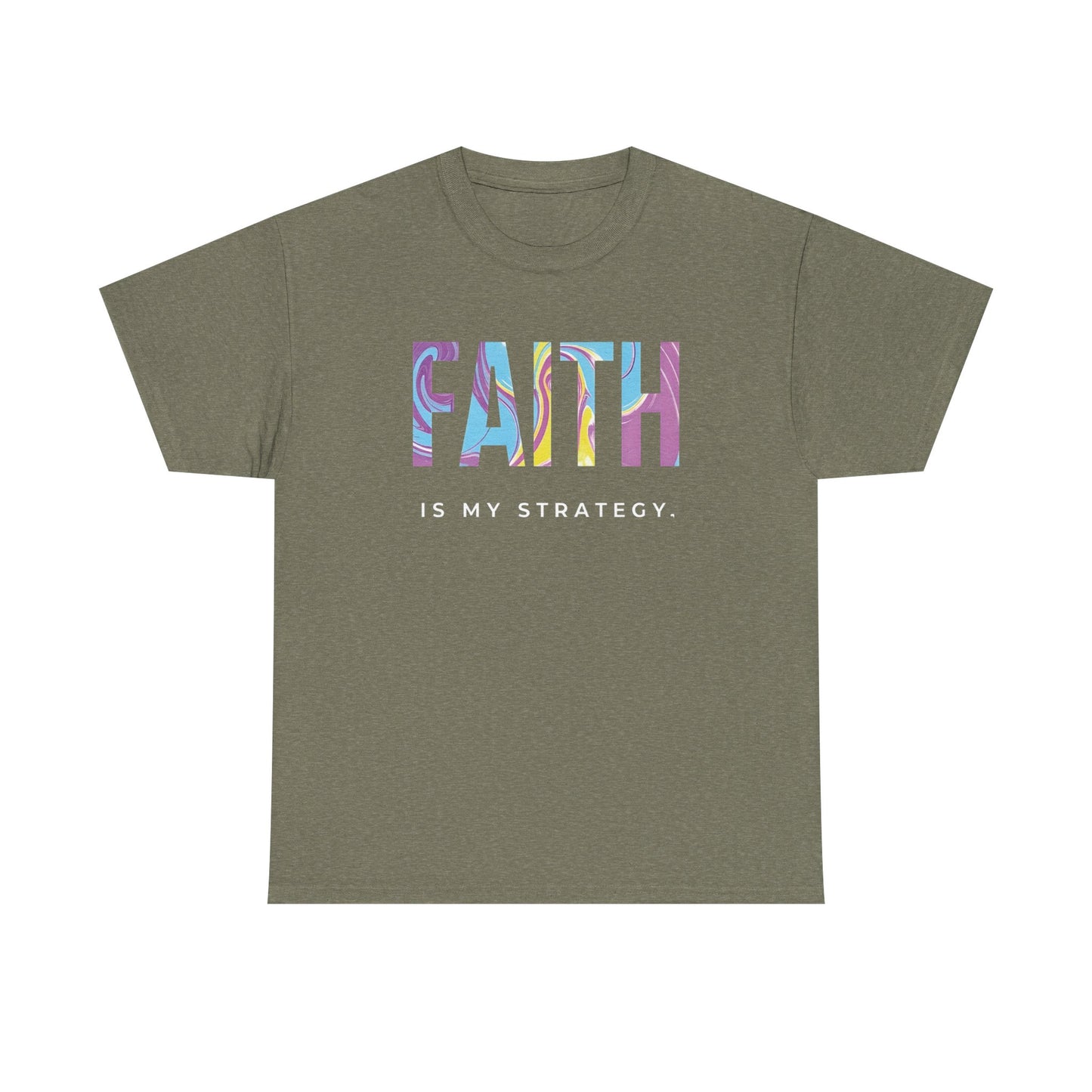 Faith Is My Strategy Heavy Cotton T-Shirt β Inspirational Unisex Tee for Casual & Everyday Wear