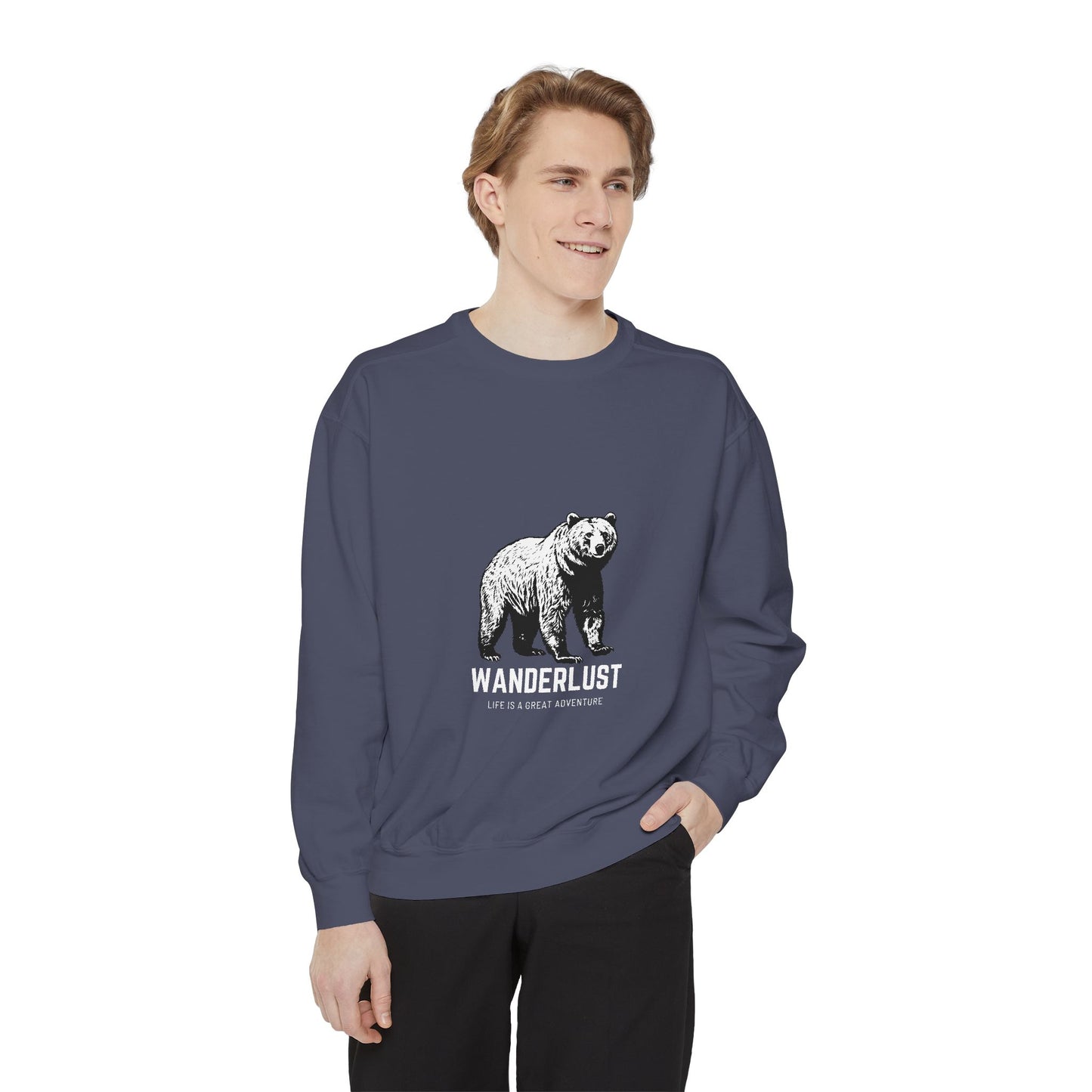 Wanderlust (White) Unisex Heavyweight Sweatshirt , Soft, Warm & Durable for Everyday Comfort