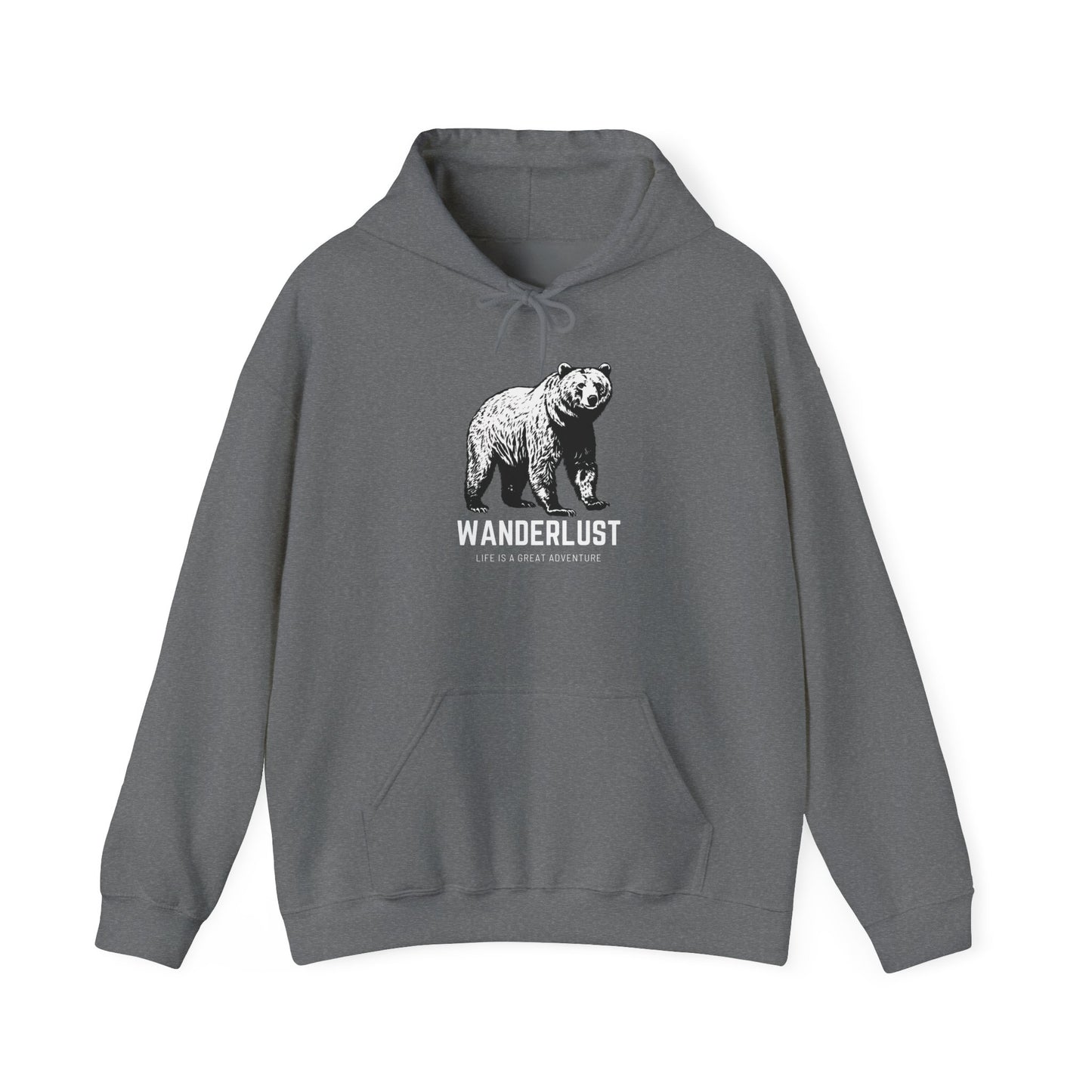 Wanderlust Hoodie (White)| Unisex Motivational Hoodie, Casual Outfit, Sportswear Gift, Inspirational Apparel
