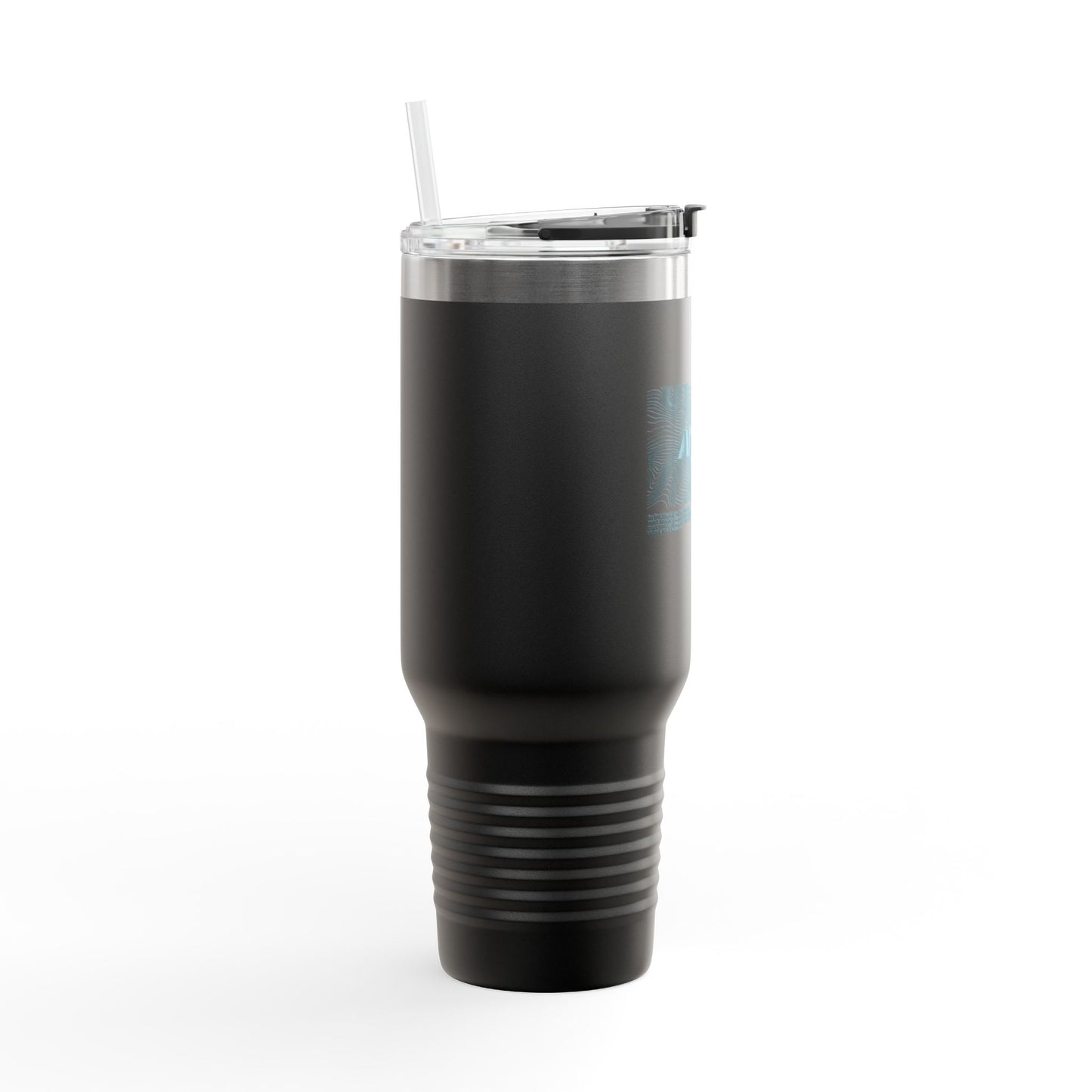 Alpha Waves (Teal) Insulated Travel Mug 40oz | Coffee Tumbler, Tea Cup, Gift for Him Her, Road Trip Mug, Personalized