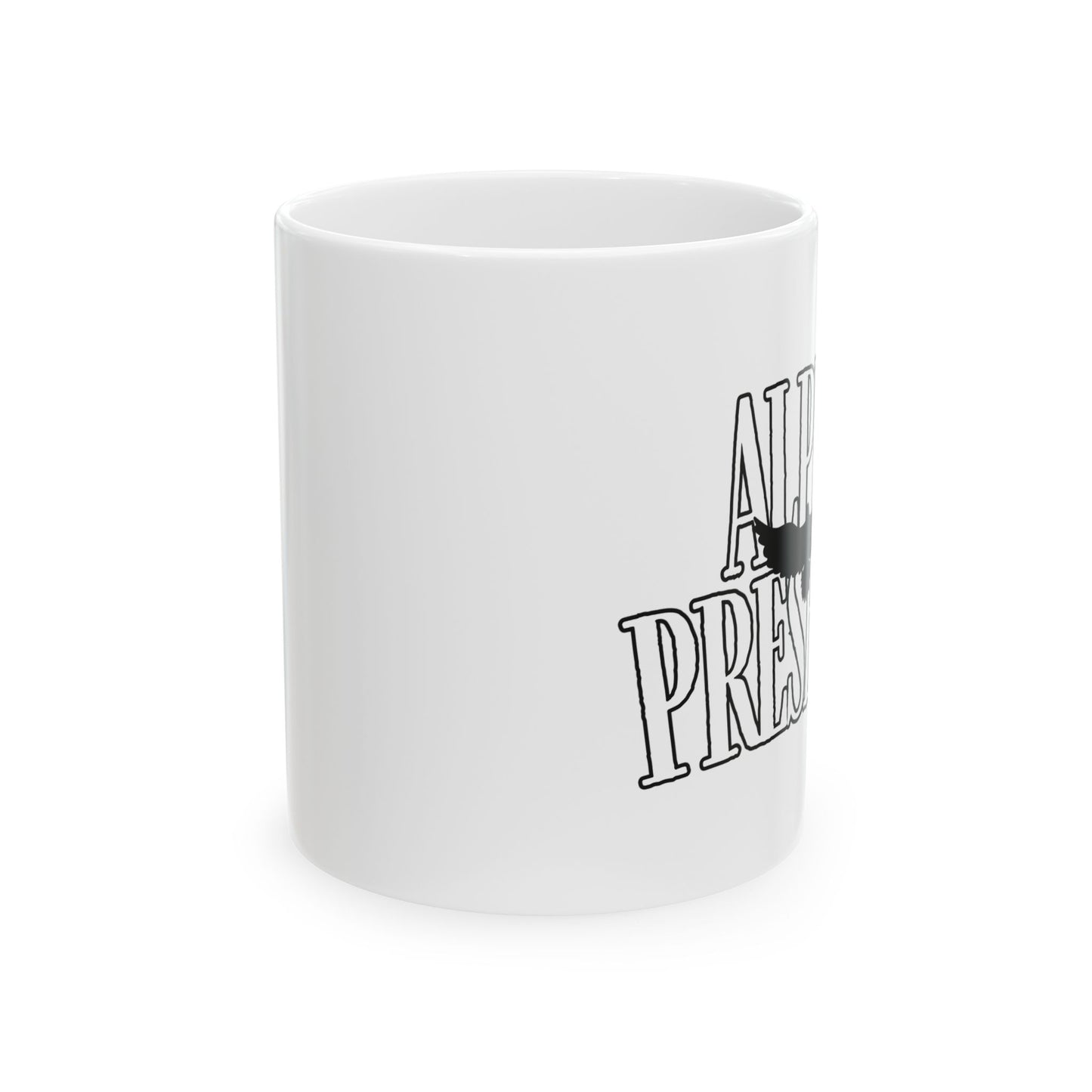 Ceramic Coffee Mug, Alpha Presence (TOW) | Gift for Coffee Lovers, Office Decor,