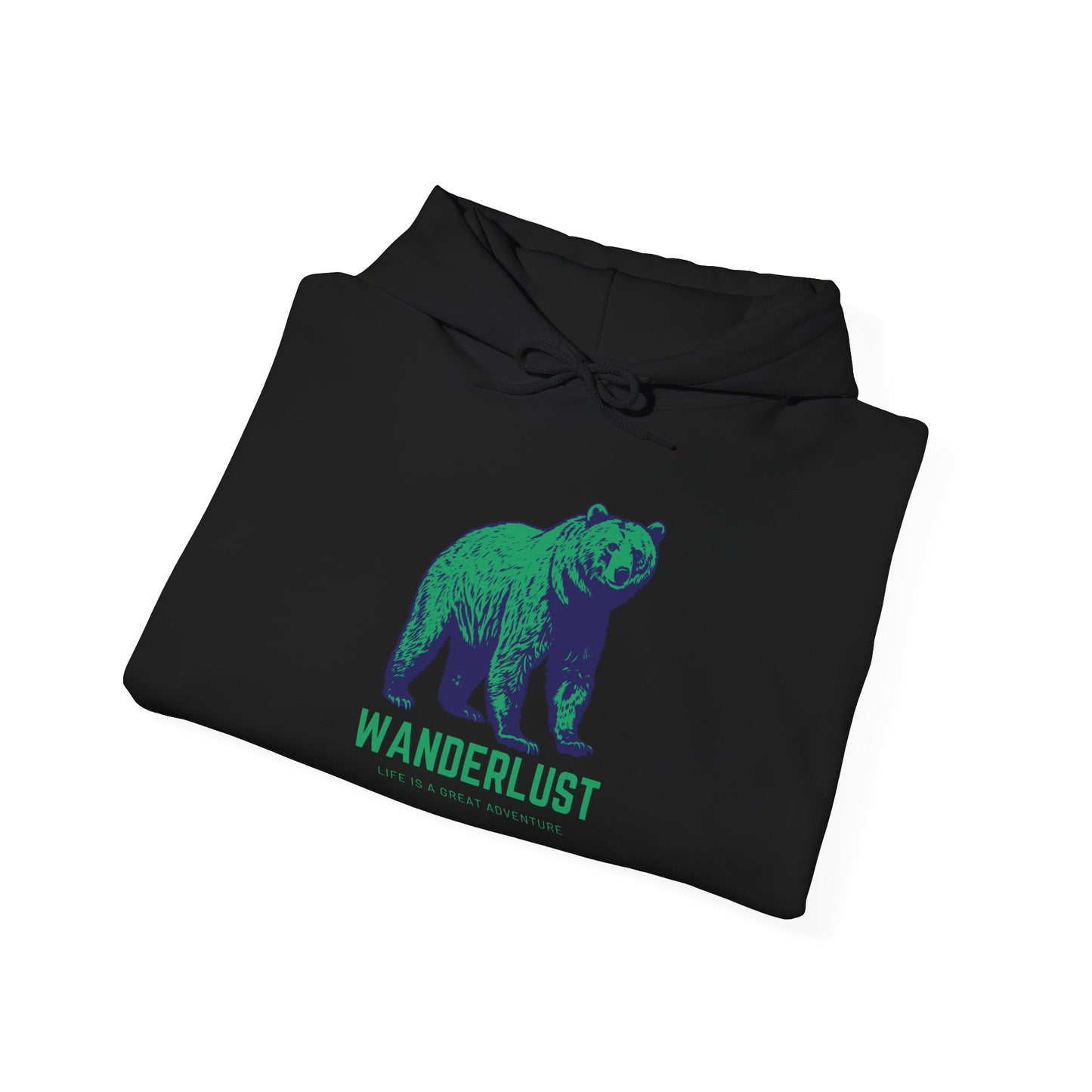 Wanderlust Hoodie (Green)| Unisex Motivational Hoodie, Casual Outfit, Sportswear Gift, Inspirational Apparel