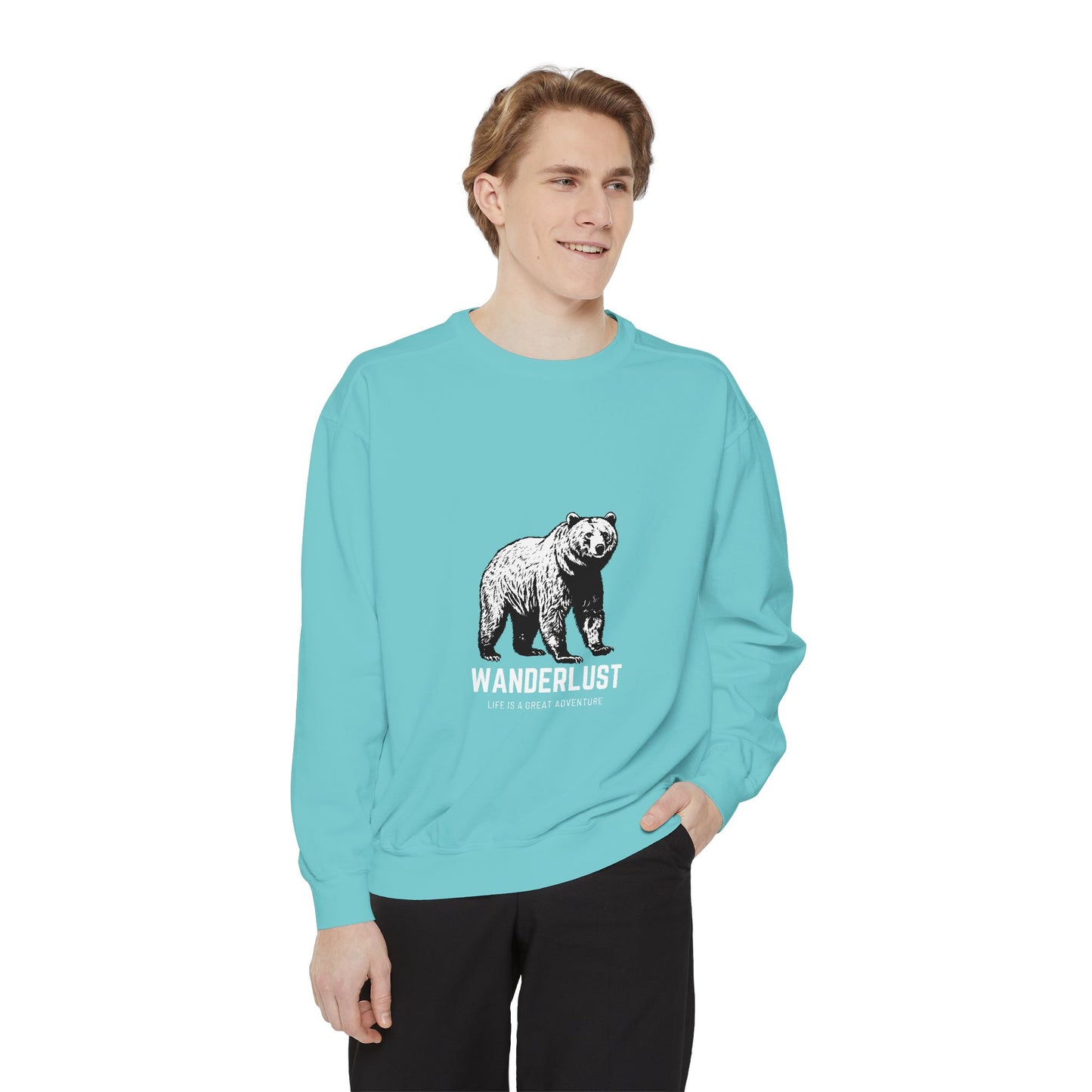 Wanderlust (White) Unisex Heavyweight Sweatshirt , Soft, Warm & Durable for Everyday Comfort