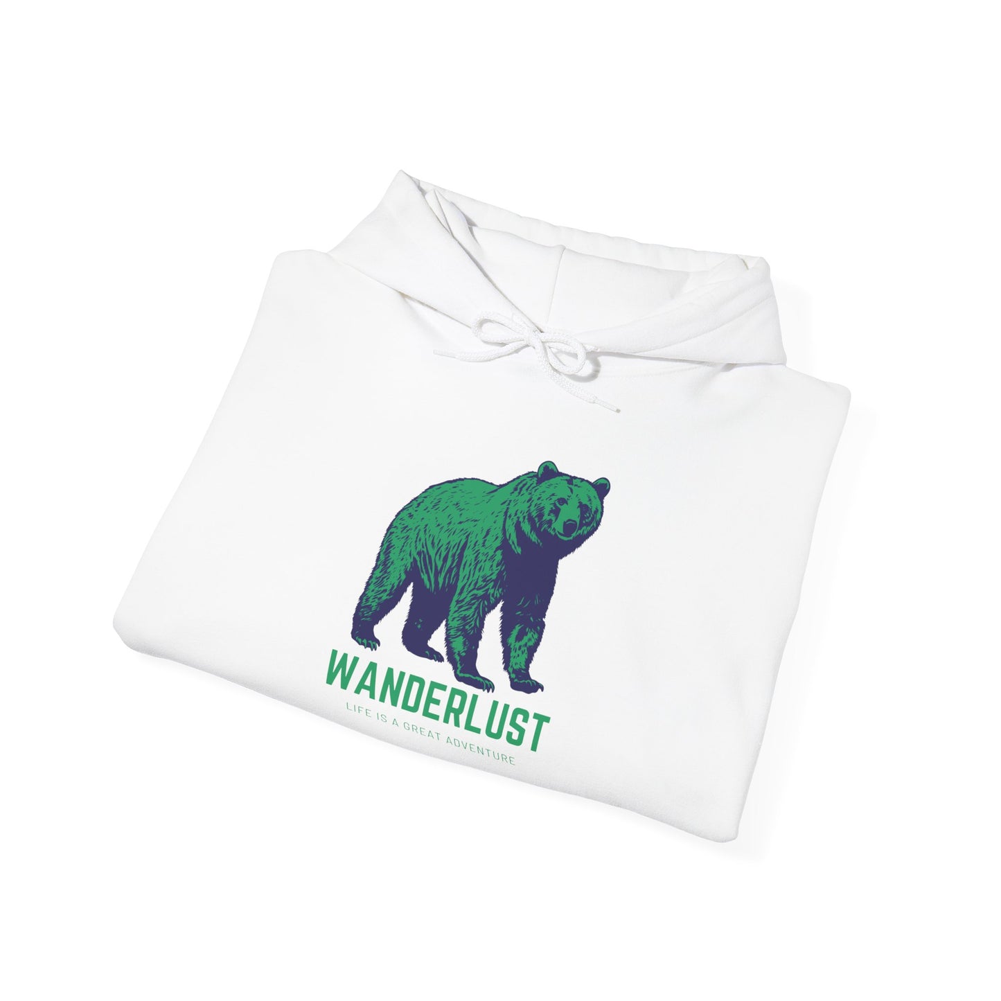 Wanderlust Hoodie (Green)| Unisex Motivational Hoodie, Casual Outfit, Sportswear Gift, Inspirational Apparel
