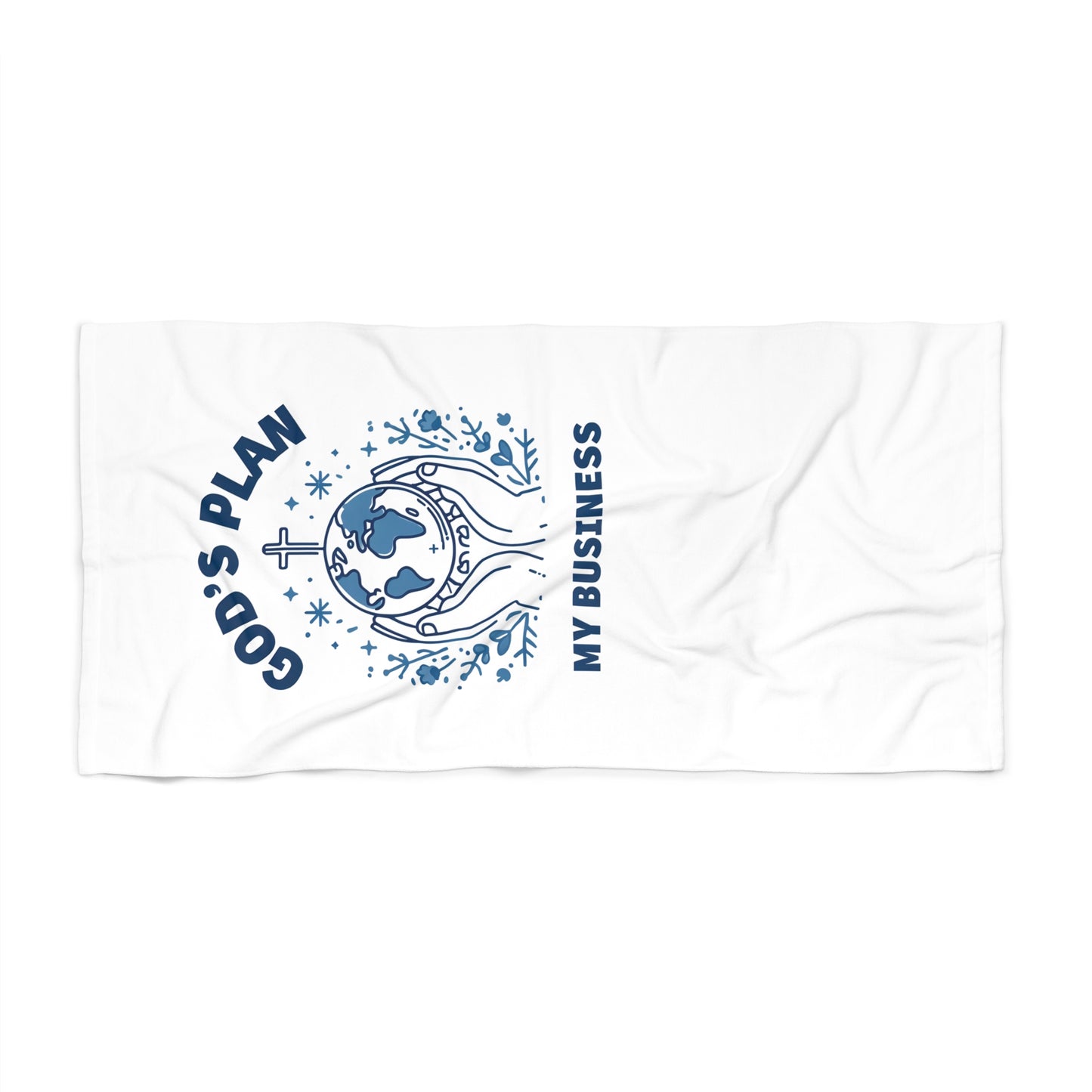 God's Plan My Business Beach Towel – Soft & Absorbent Oversized Towel for Pool & Travel