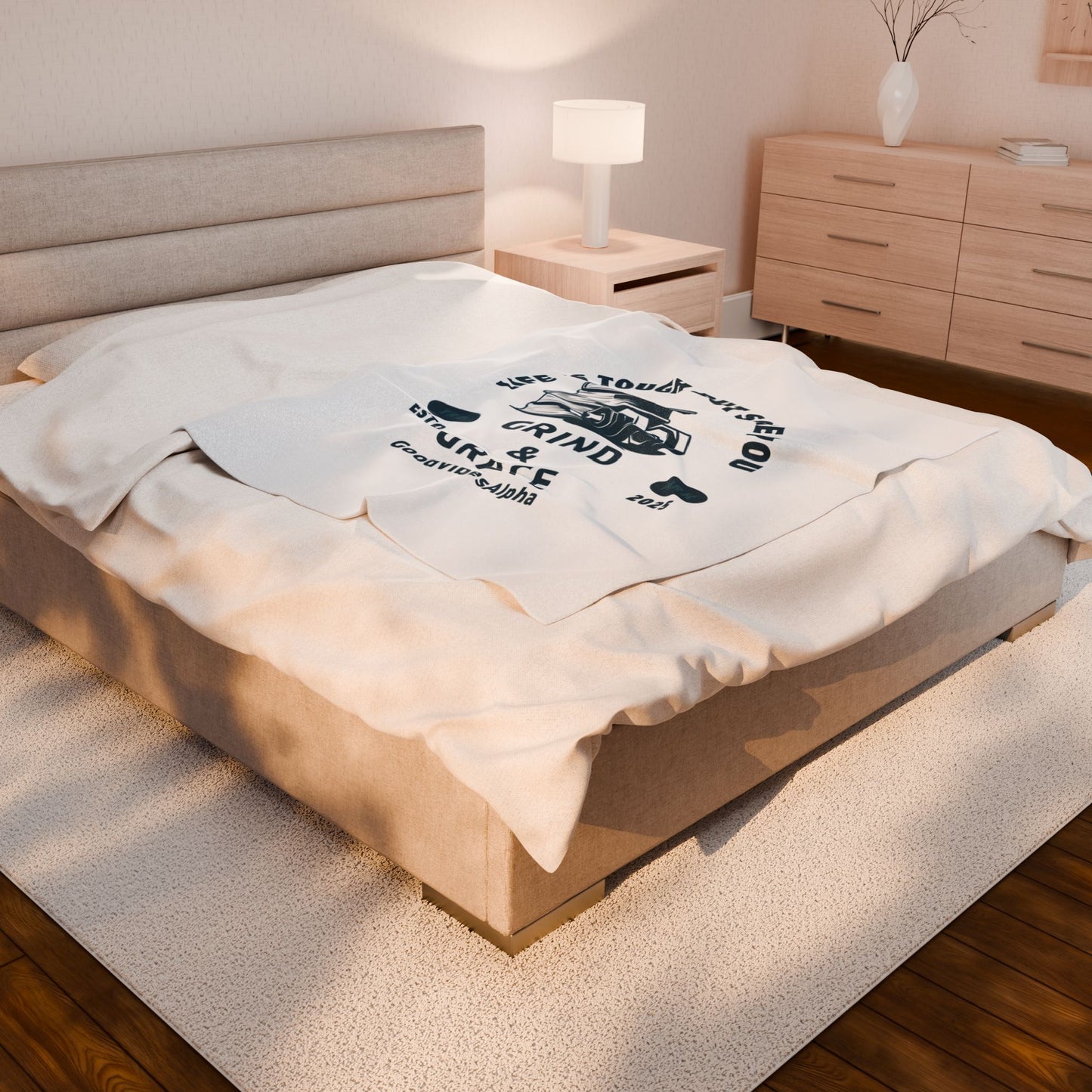 Grind & Grace Velveteen Plush Blanket – Ultra-Soft, Warm & Durable for Home & Gifts