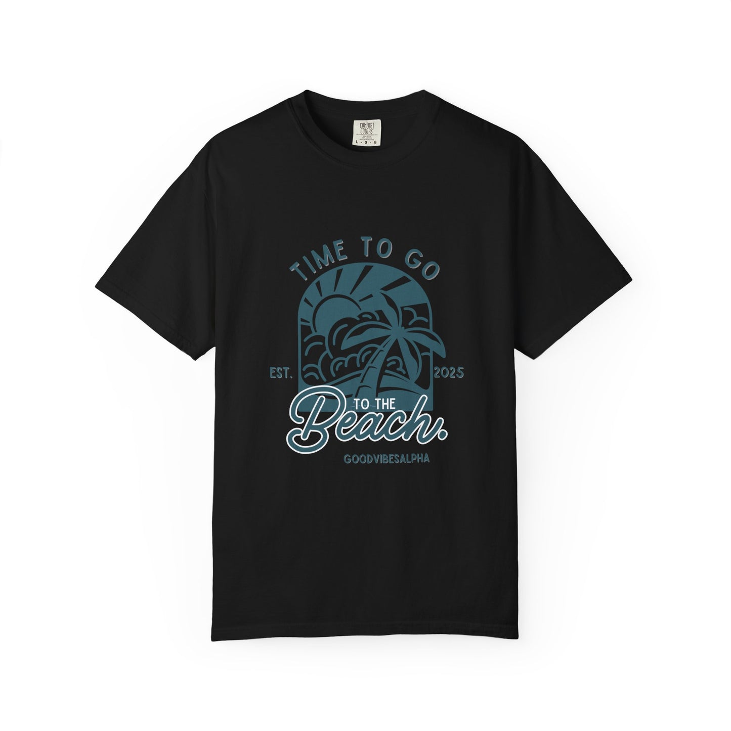 Beach Time Unisex T-Shirt – Garment-Dyed Retro Tee for Summer Trips, Vacations, Casual Wear, Travel Outfit