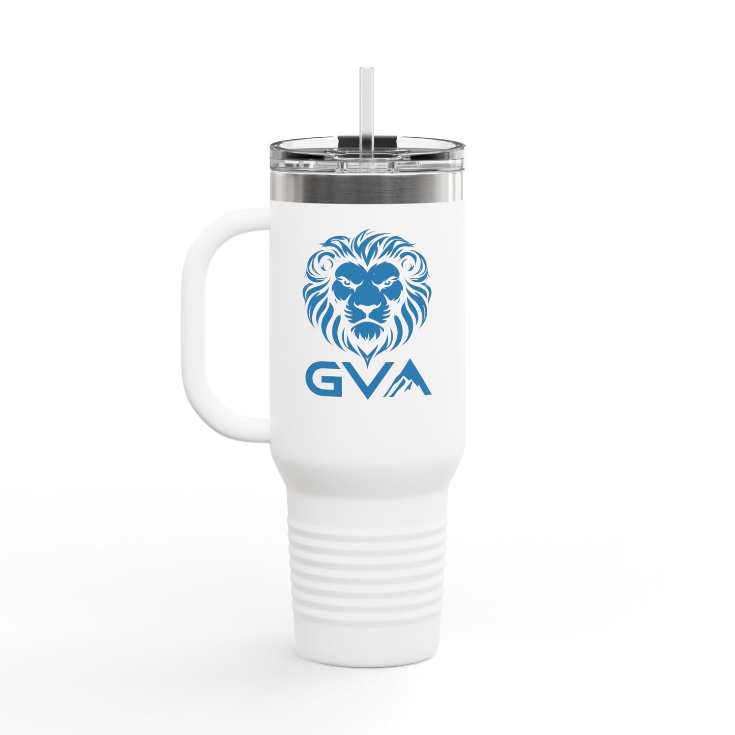 GVA Logo 40oz Insulated Travel Mug – Stainless Steel, Double-Wall, Leak-Proof with Handle