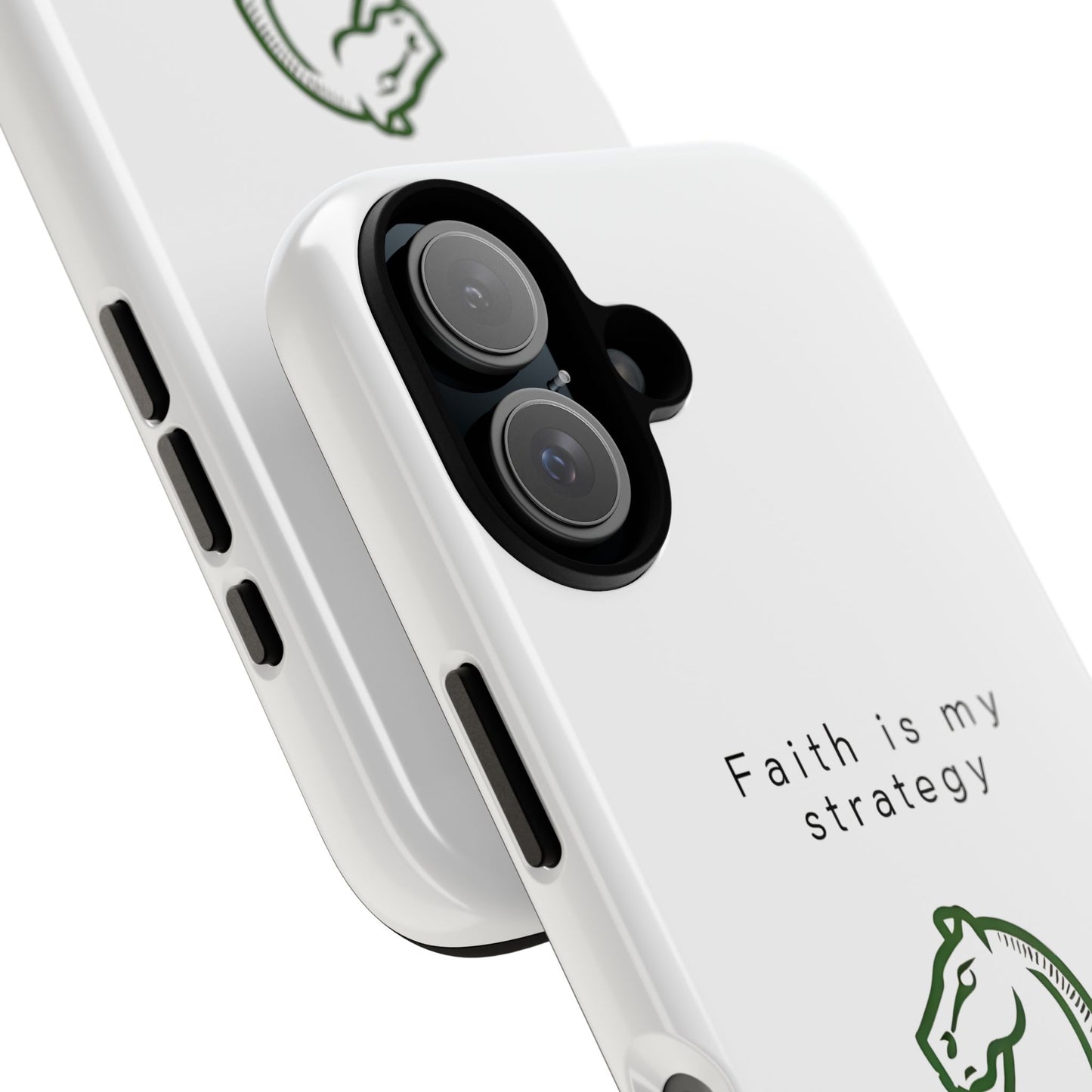Faith Is My Strategy Phone Case - Knight Chess Piece Design for iPhone 12 to iPhone 16