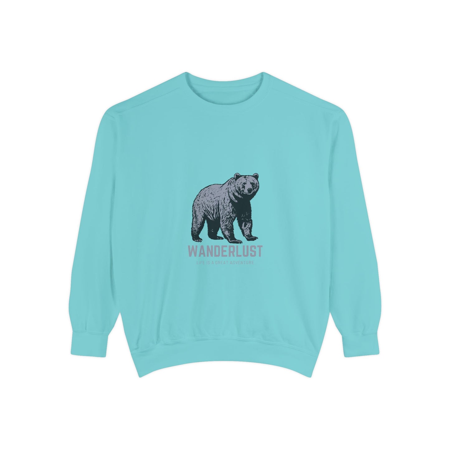 Wanderlust (Grey) Unisex Heavyweight Sweatshirt , Soft, Warm & Durable for Everyday Comfort
