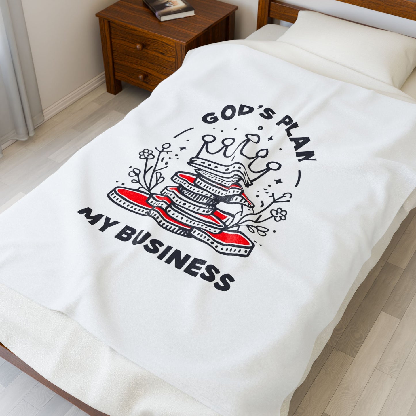 God's Plan Velveteen Plush Blanket – Ultra-Soft, Warm & Durable for Home & Gifts
