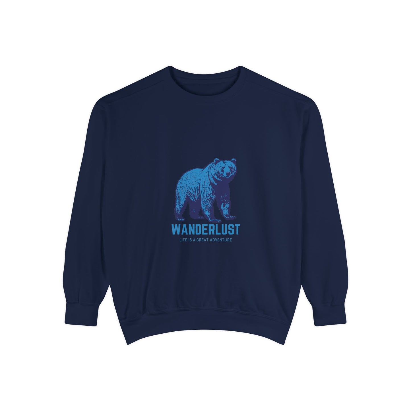 Wanderlust (Blue) Unisex Heavyweight Sweatshirt , Soft, Warm & Durable for Everyday Comfort