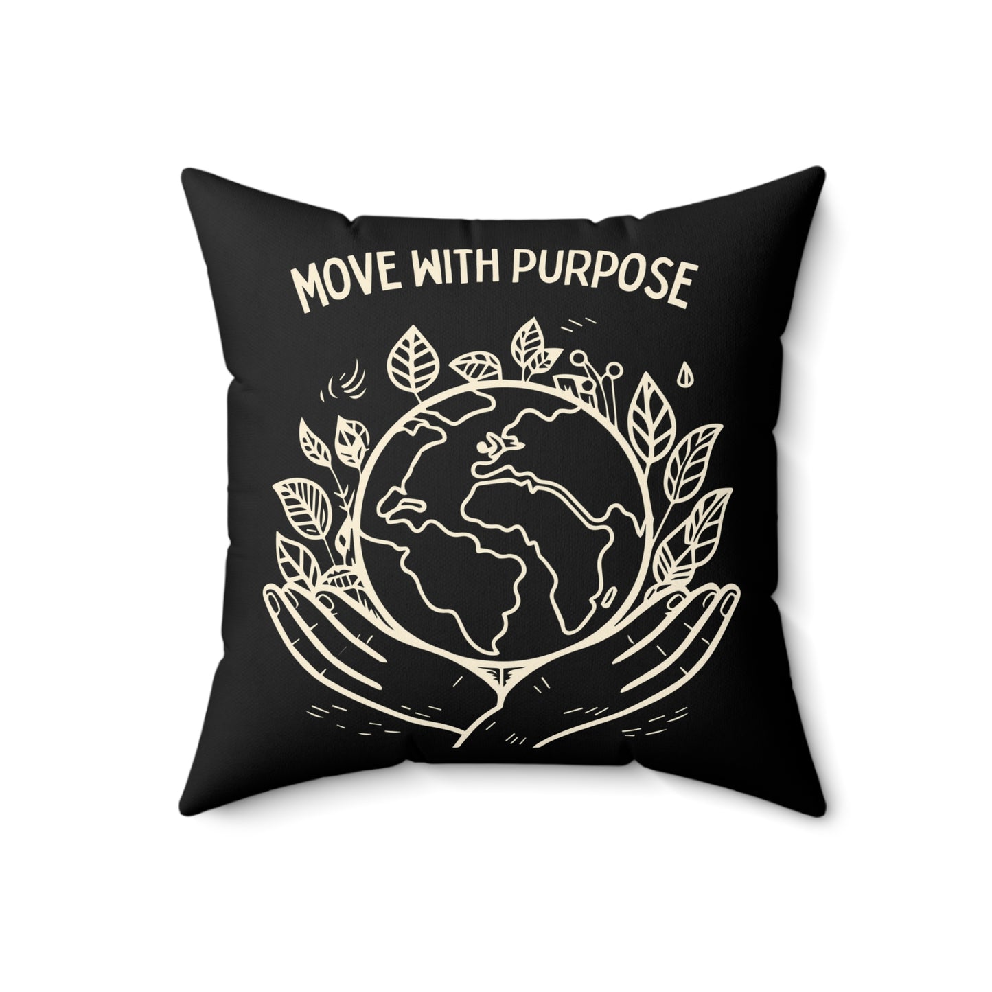 Move with Purpose Soft & Durable Square Pillow – Plush Polyester Cushion for Home & Office Decor
