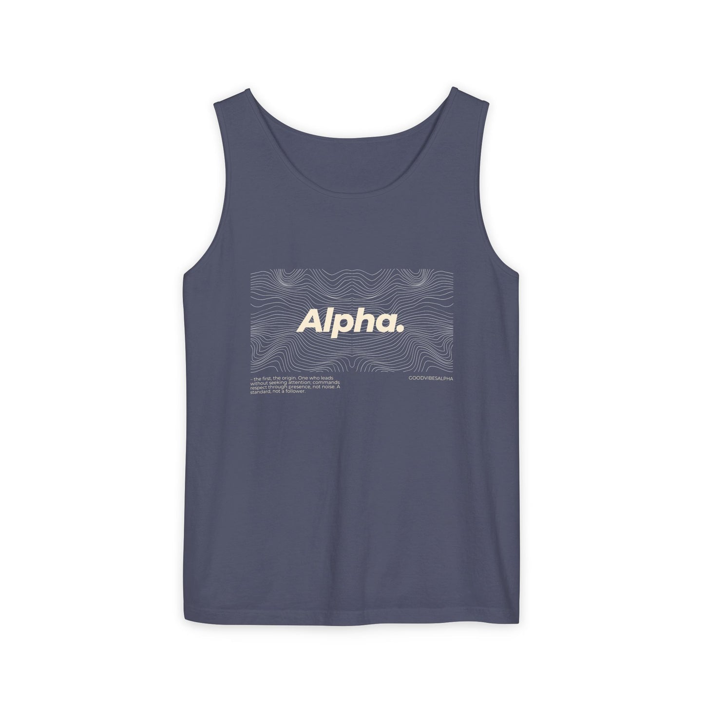 Alpha Waves (Ivory)Unisex Garment-Dyed Tank Top – Summer Fit for Beach Days, Relaxed Casual Wear, Travel Outfit