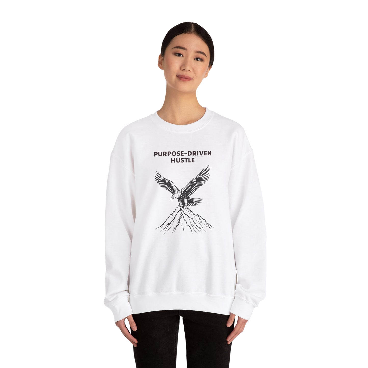 Purpose-Driven Hustle Crewneck Sweatshirt – Heavyweight Cotton Blend, Classic Fit, Durable & Warm Fleece