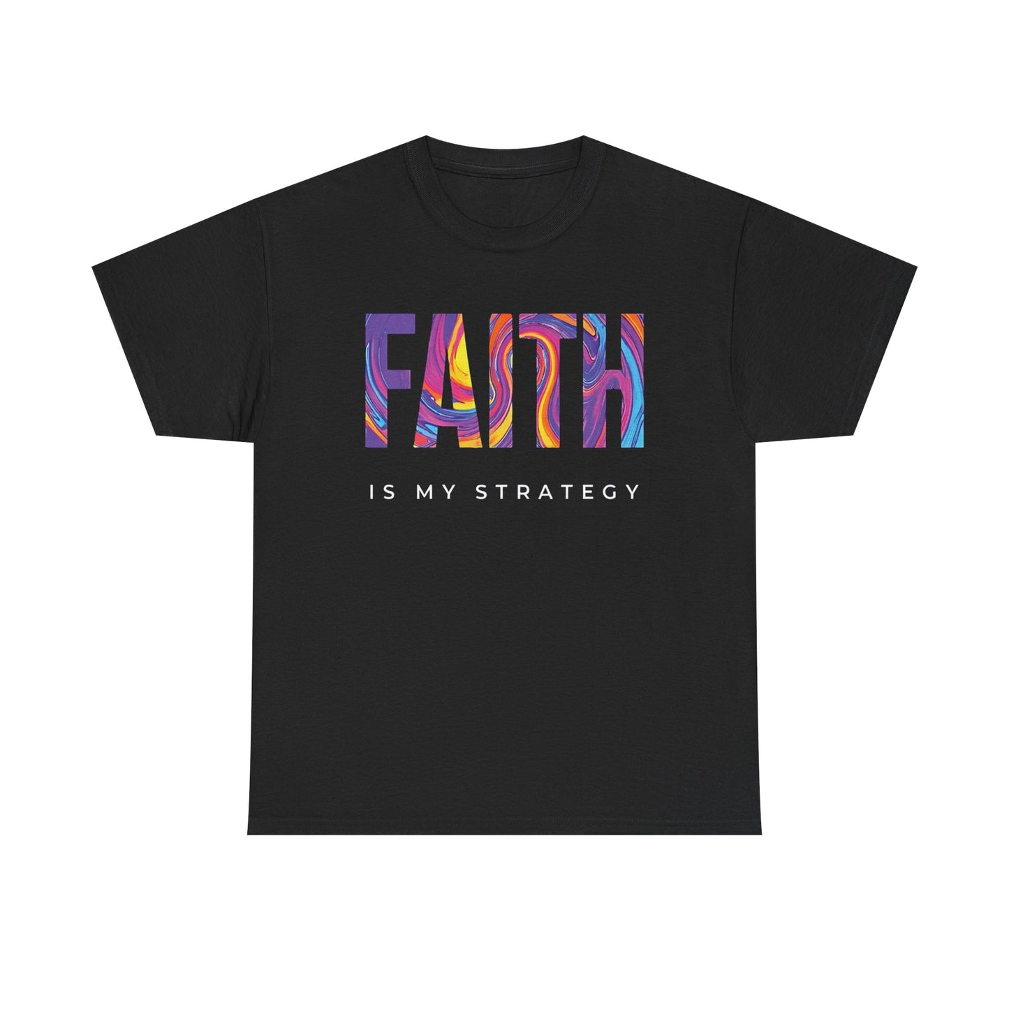 Faith Is My Strategy Heavy Cotton T-Shirt β Inspirational Unisex Tee for Casual & Everyday Wear