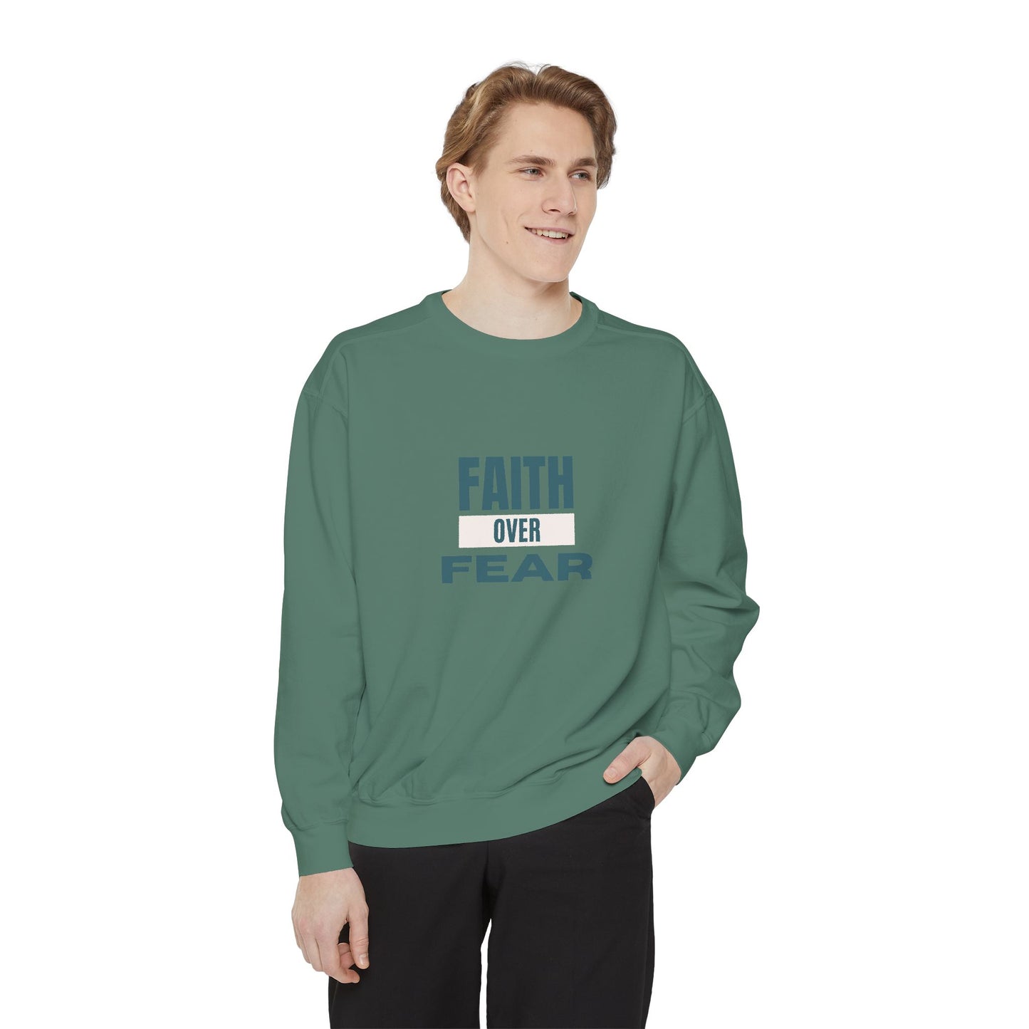Faith over Fear Unisex Heavyweight Sweatshirt – Soft, Warm & Durable for Everyday Comfort