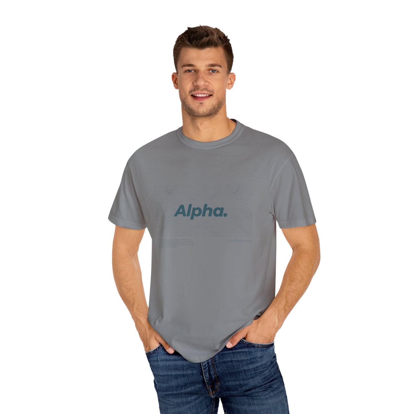 Alpha Waves Unisex Garment-Dyed T-Shirt – Streetwear-Inspired Casual Tee, Soft Fit, Everyday Outfit, Gift for Him or Her