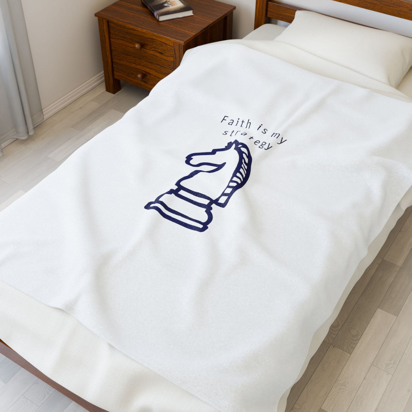 Faith is my Strategy Velveteen Plush Blanket – Ultra-Soft, Warm & Durable for Home & Gifts