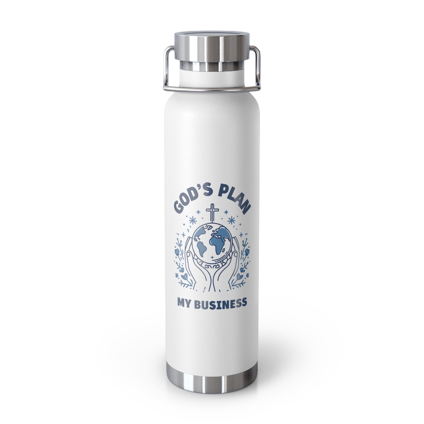 God's Plan Insulated Water Bottle – Copper Vacuum 22oz Stainless Steel Bottle for Hot & Cold Drinks