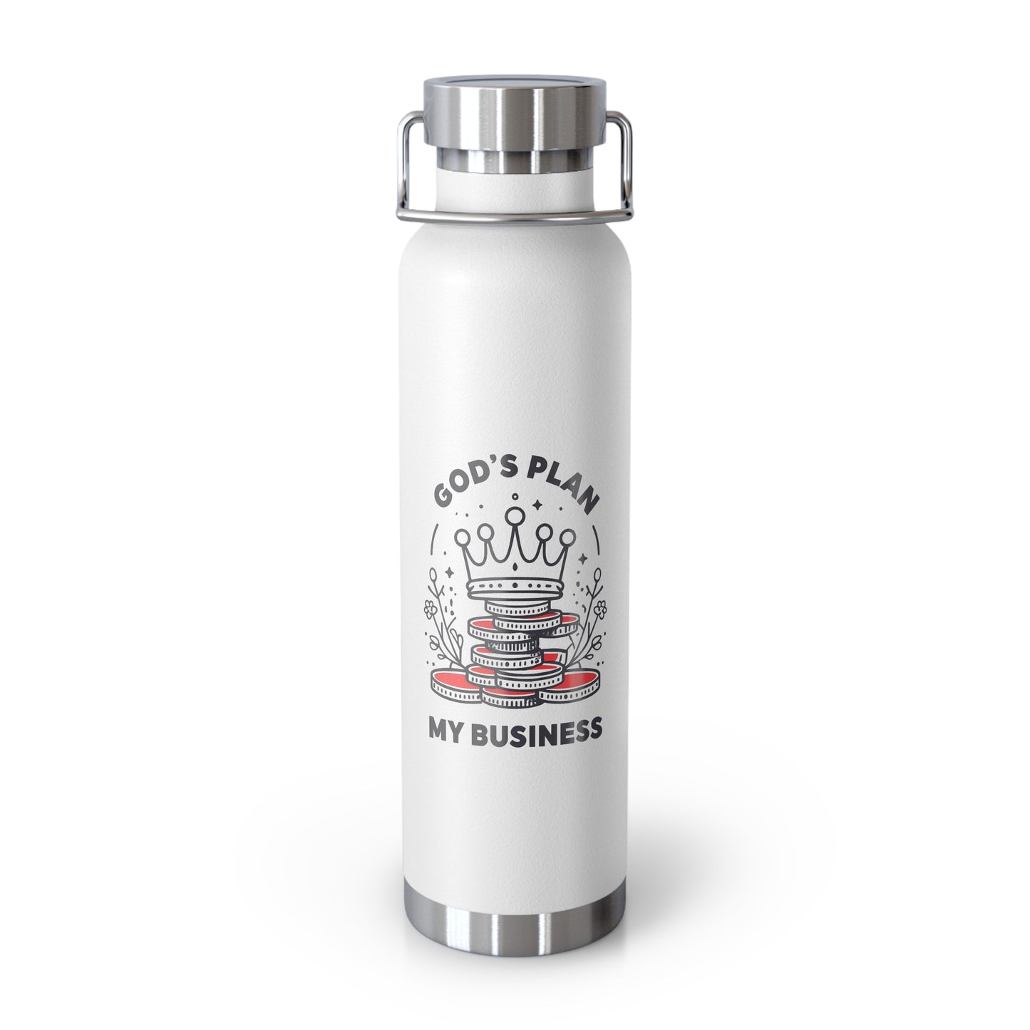 God's Plan Insulated Water Bottle – Copper Vacuum 22oz Stainless Steel Bottle for Hot & Cold Drinks