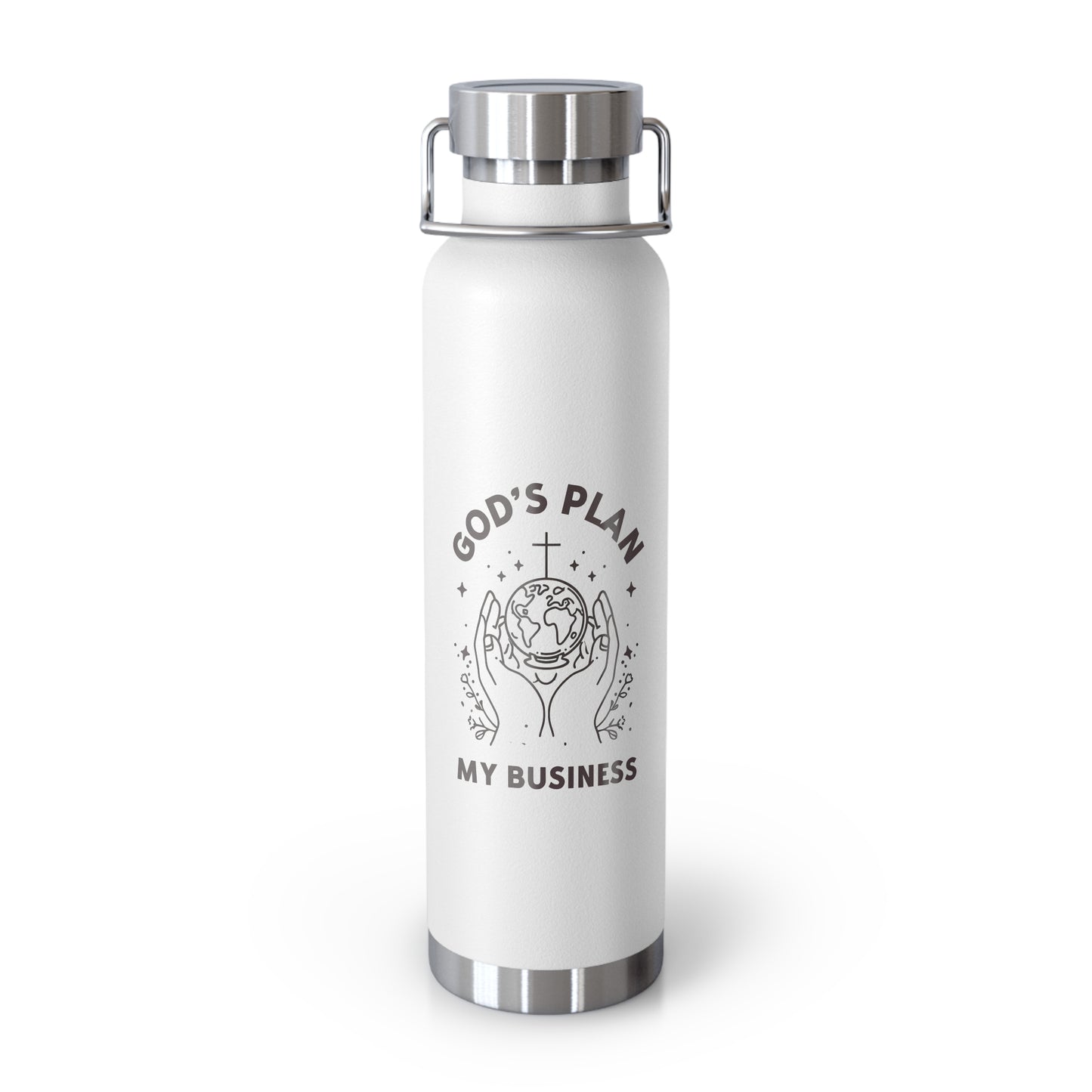 God's Plan Insulated Water Bottle – Copper Vacuum 22oz Stainless Steel Bottle for Hot & Cold Drinks
