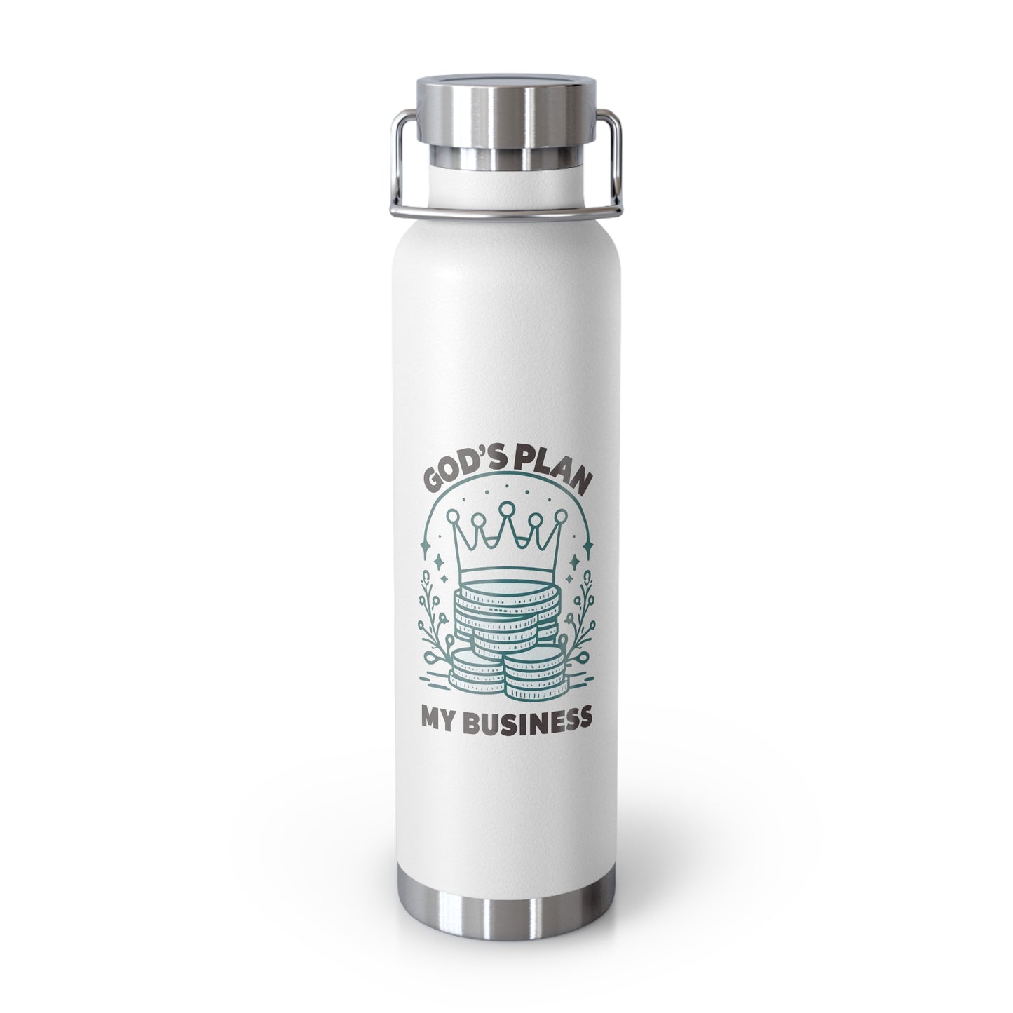 God's Plan Insulated Water Bottle – Copper Vacuum 22oz Stainless Steel Bottle for Hot & Cold Drinks