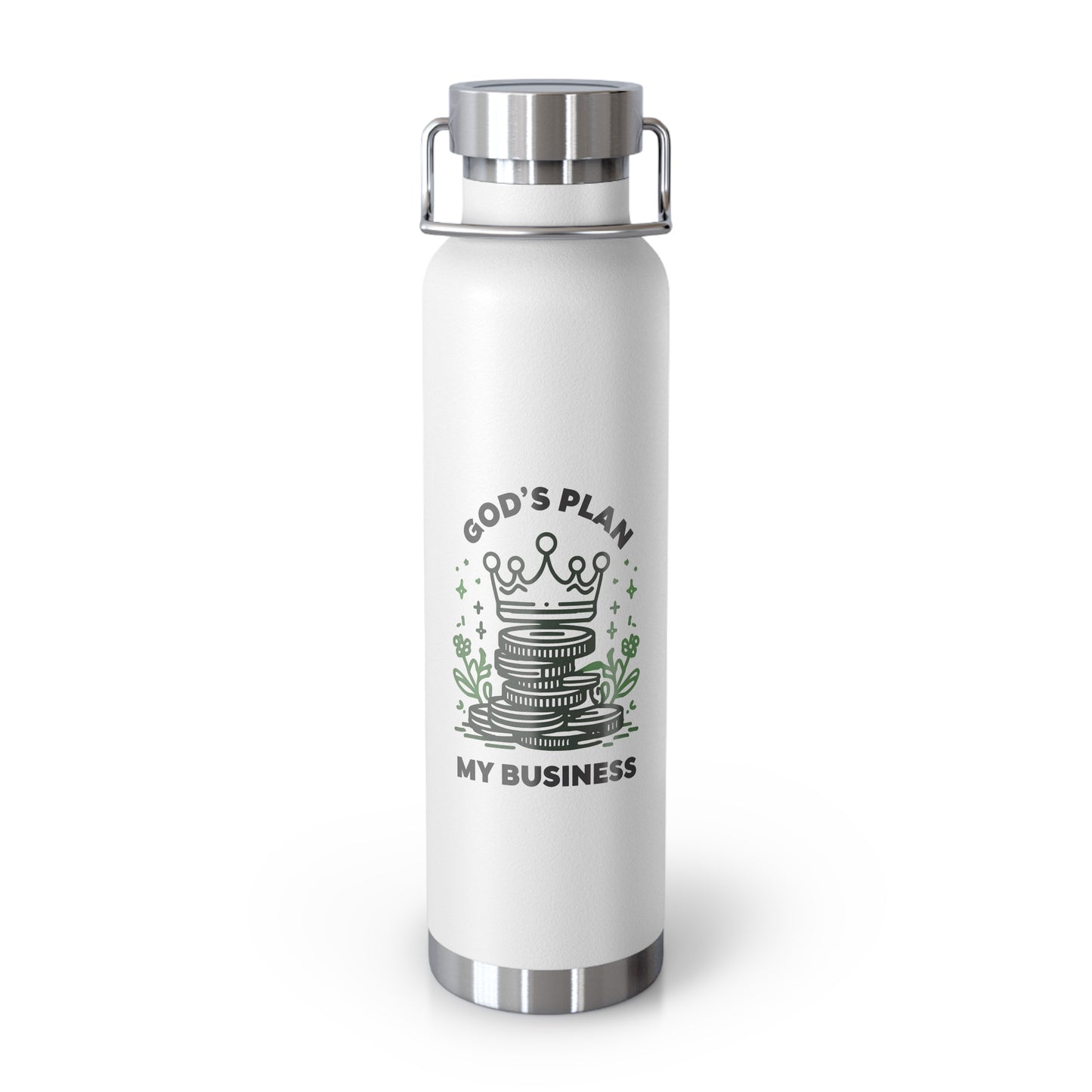 God's Plan Insulated Water Bottle – Copper Vacuum 22oz Stainless Steel Bottle for Hot & Cold Drinks